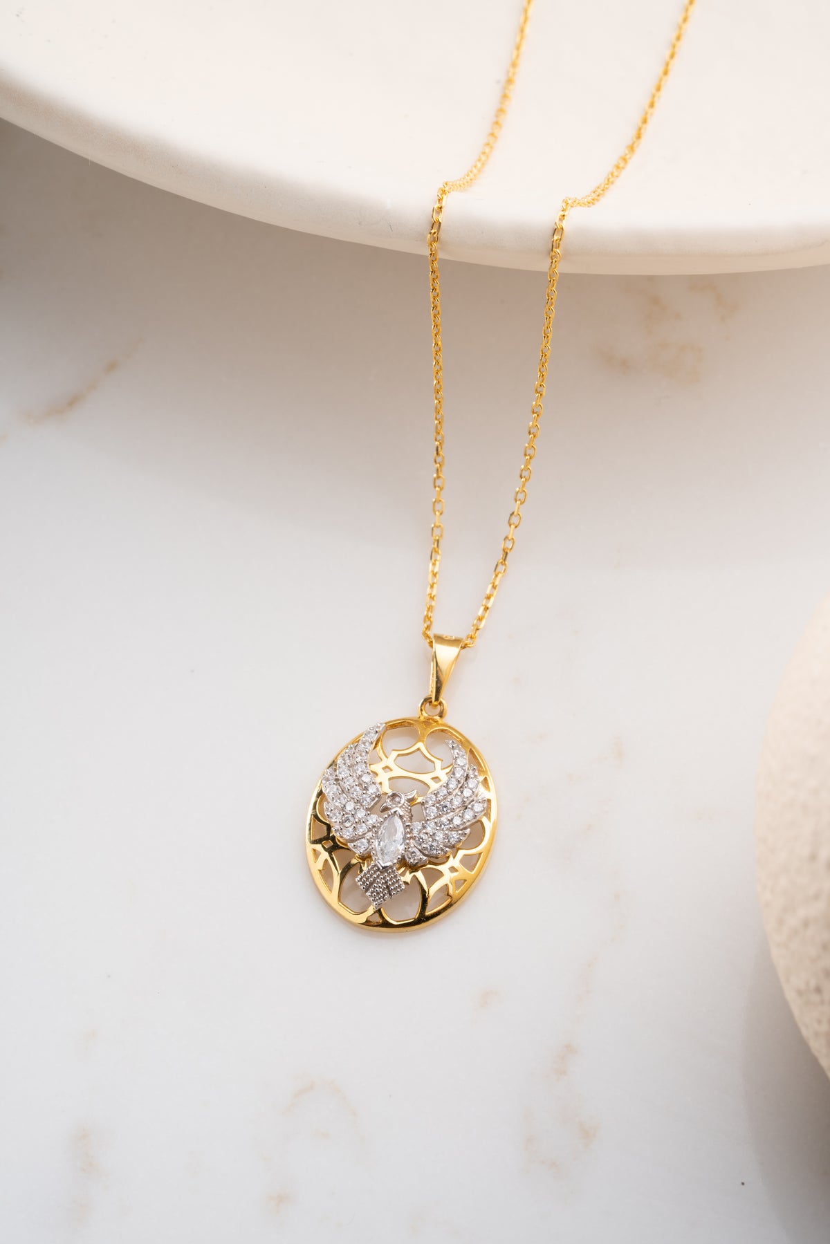 Phoenix Bird Medallion Necklace