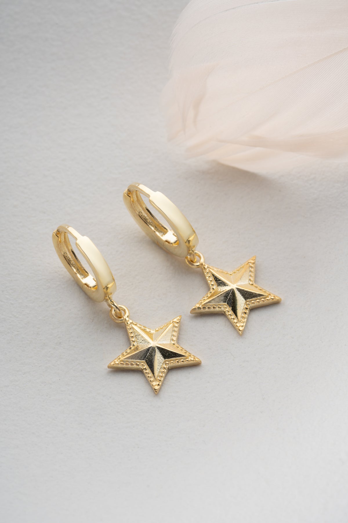 Star Charm Huggie Hoop Earrings