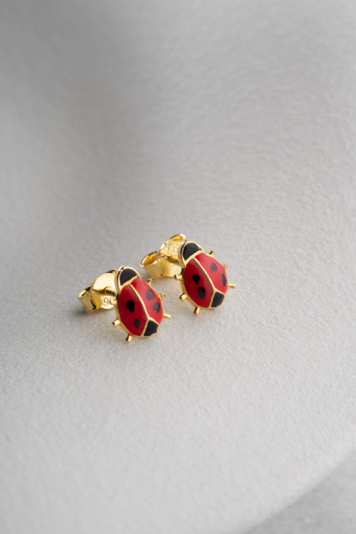 Ladybug Enamel Stud Earrings