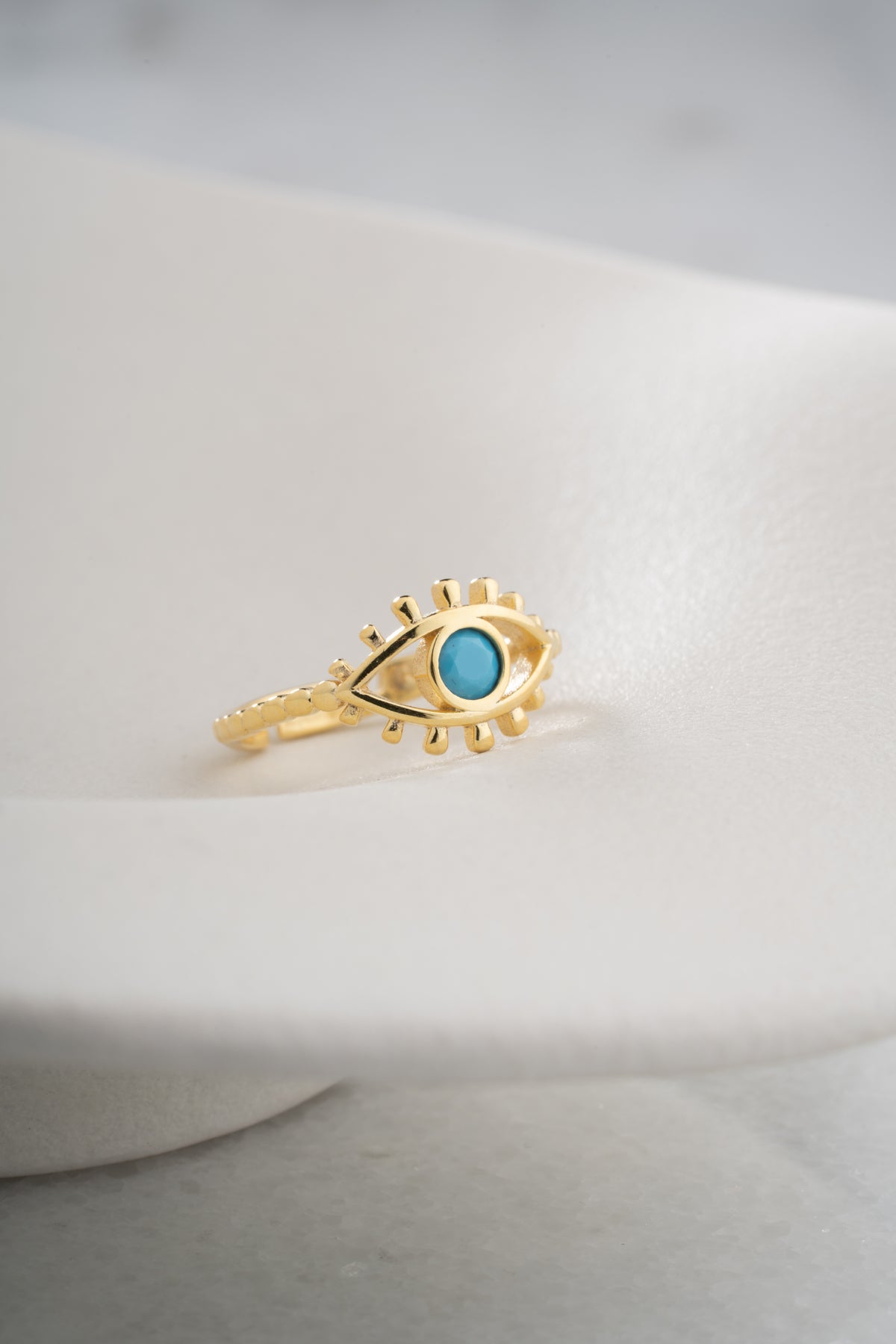 Evil Eye Turquoise Ring in Gold