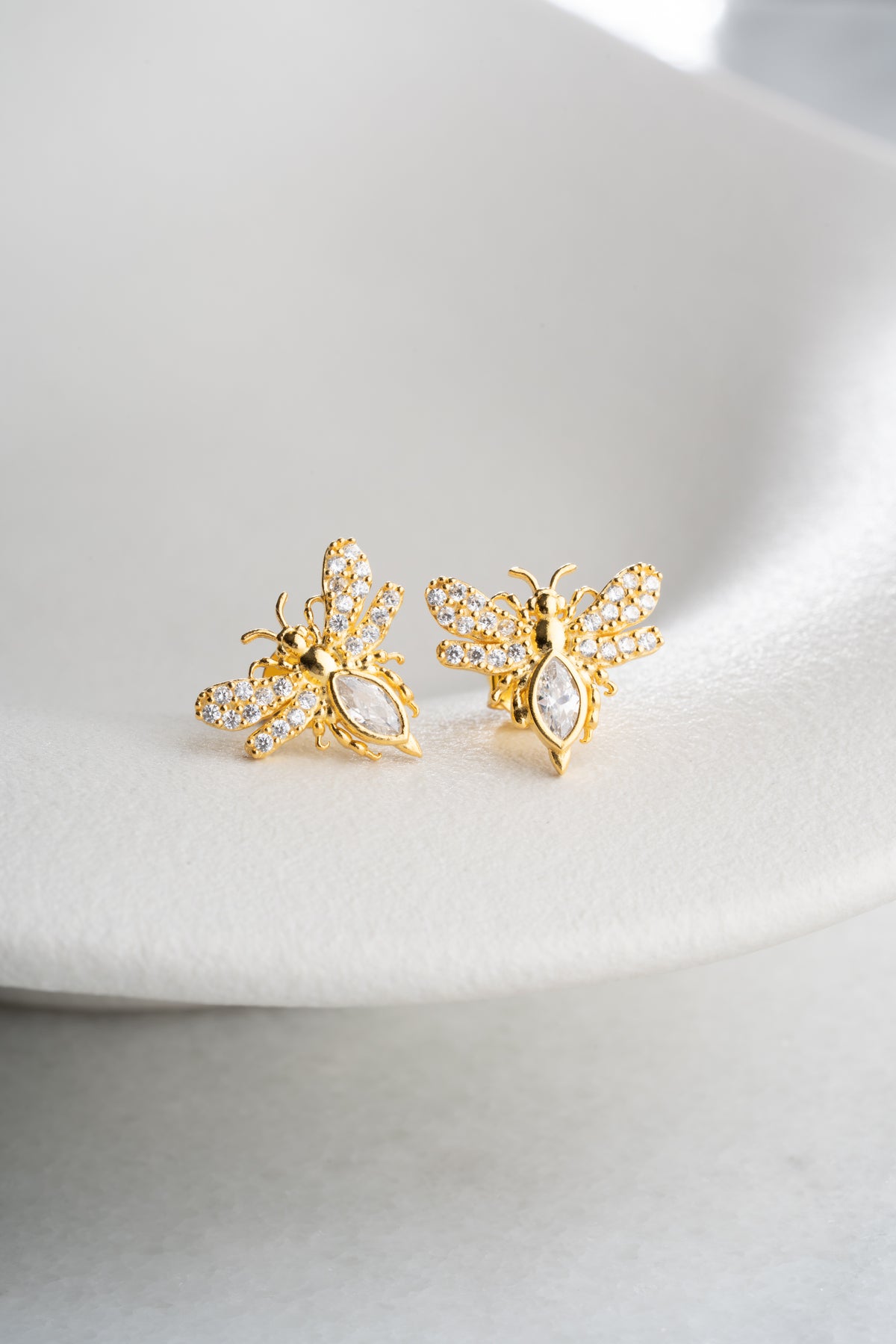 Pave Crystal Bee Stud Earrings