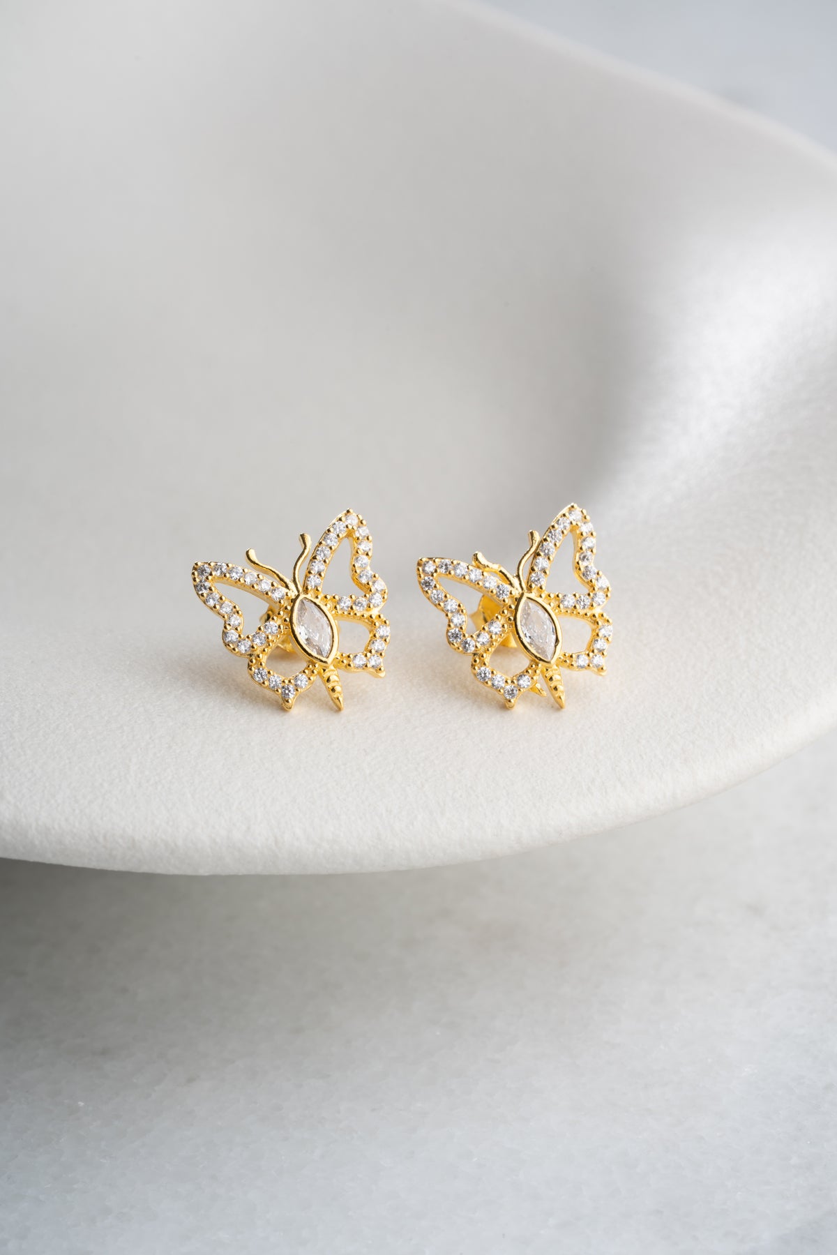 Crystal Butterfly Stud Earrings