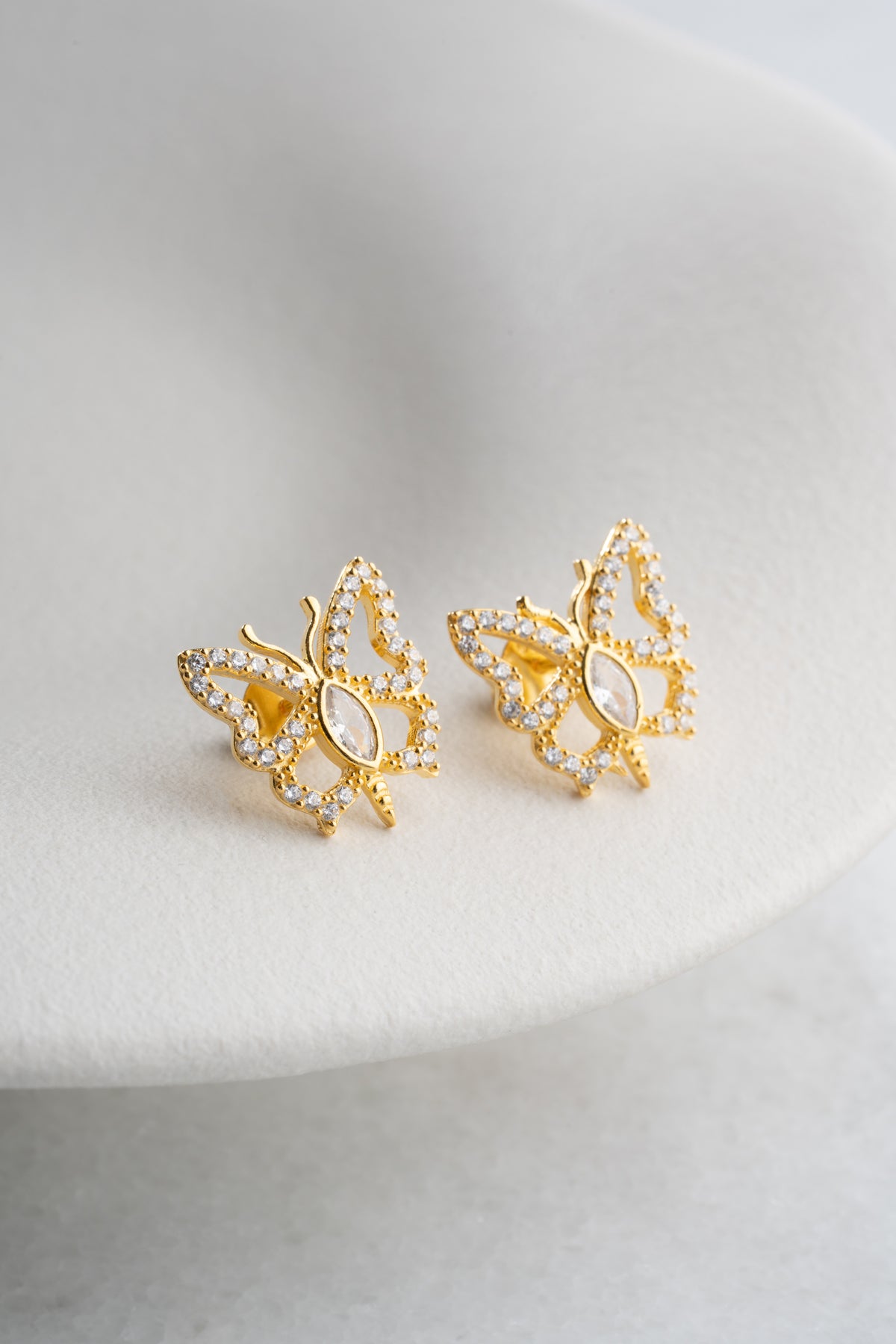 Crystal Butterfly Stud Earrings