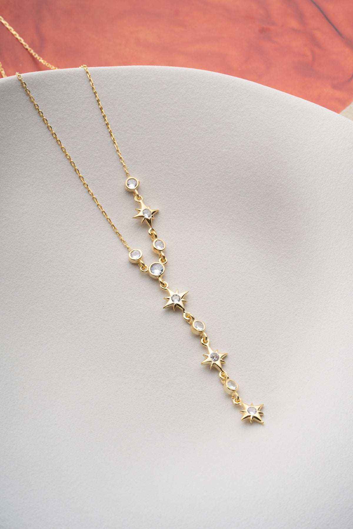 Celestial Starburst Lariat Necklace