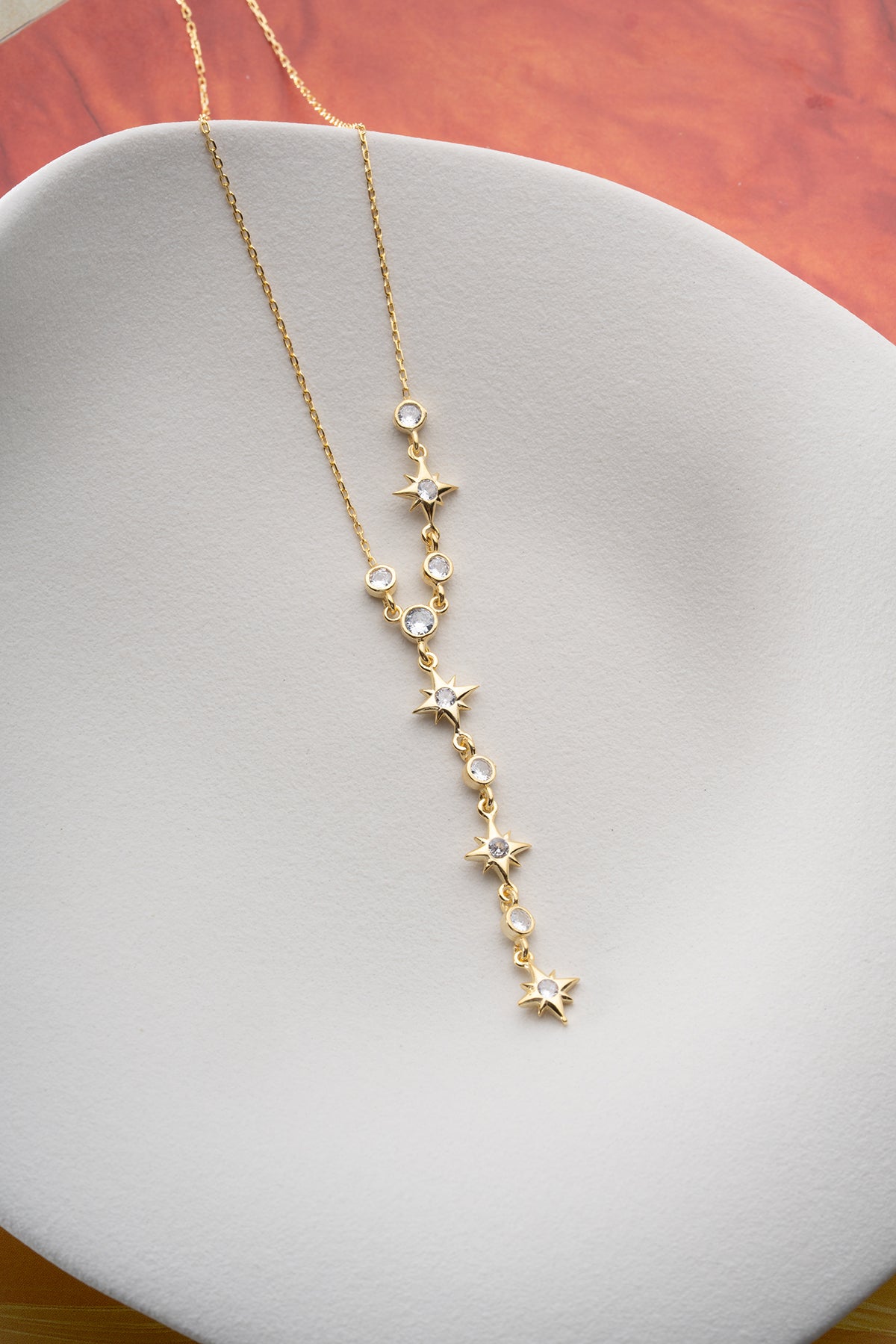 Celestial Starburst Lariat Necklace