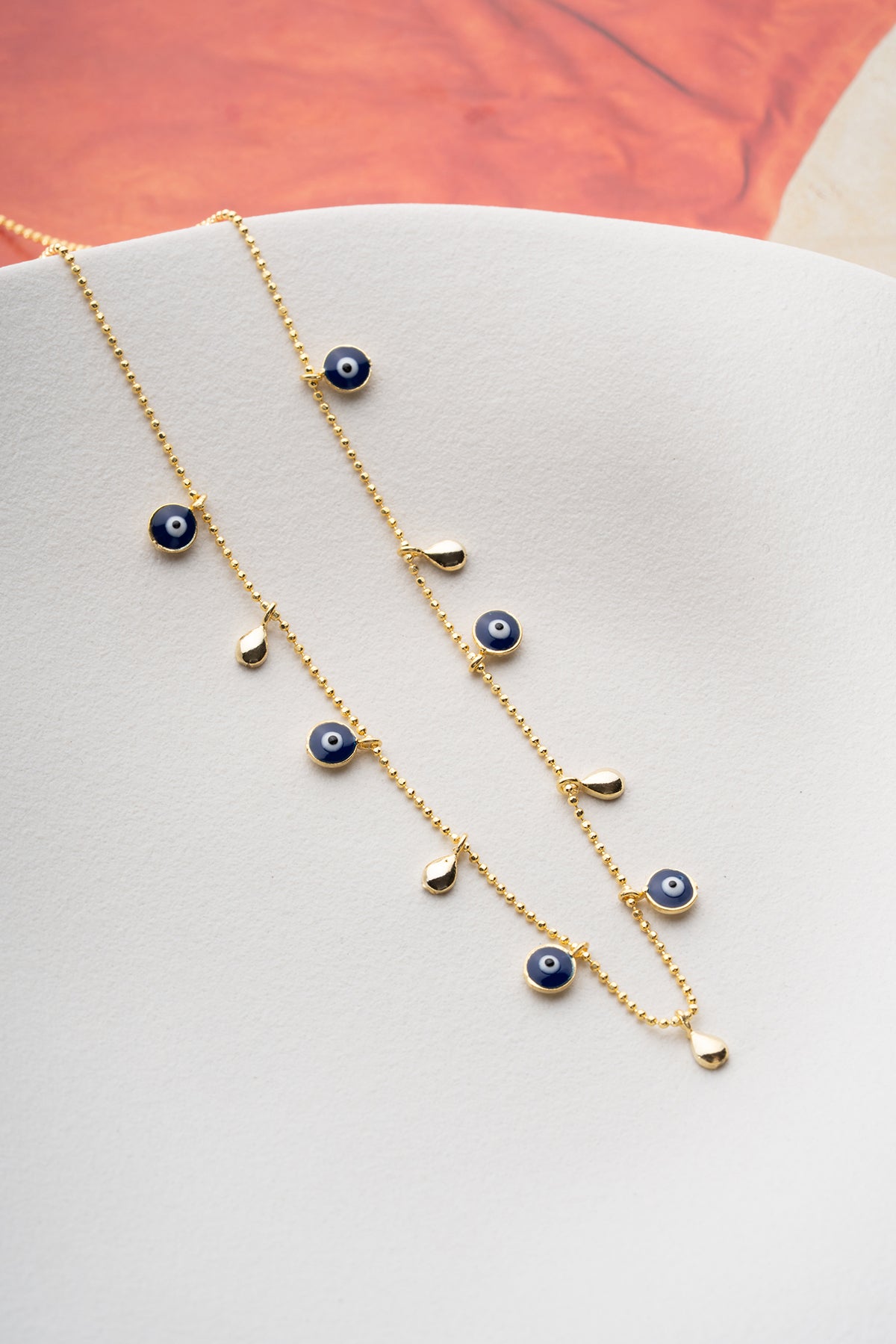 Layered Evil Eye Teardrop Necklace