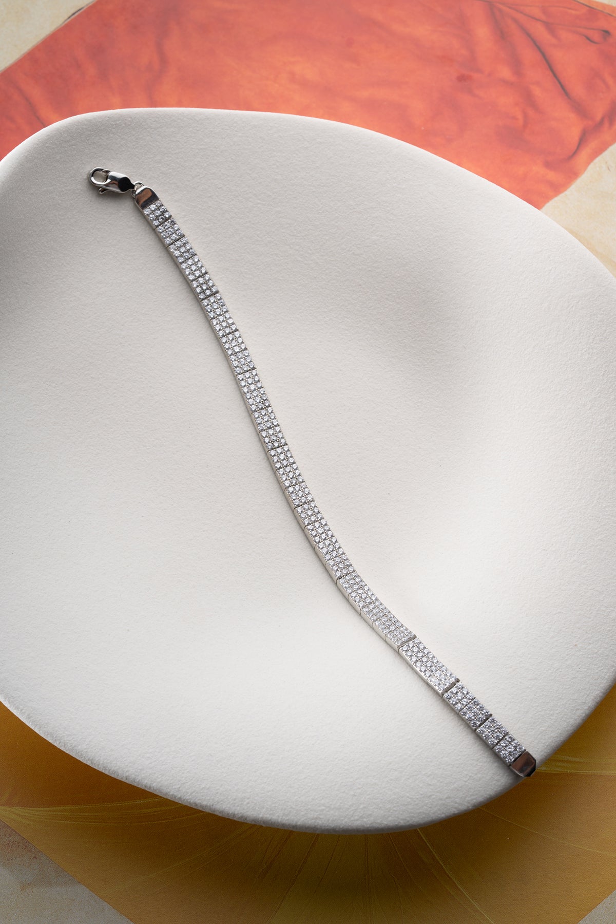 Sparkling Pave Tennis Bracelet in Silver