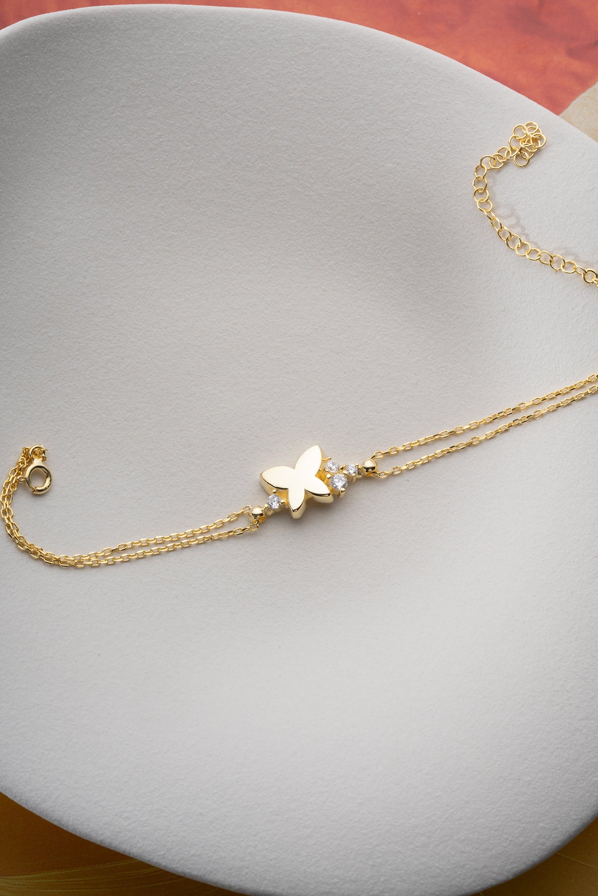 Gold Butterfly Charm Bracelet