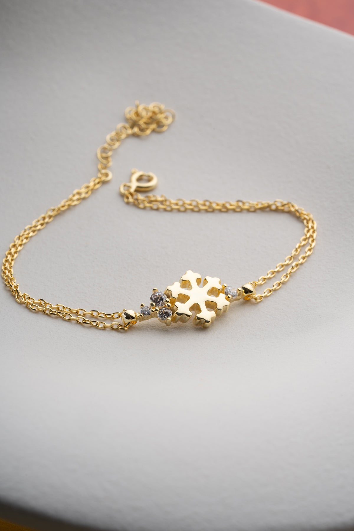 Gold Snowflake Charm Bracelet