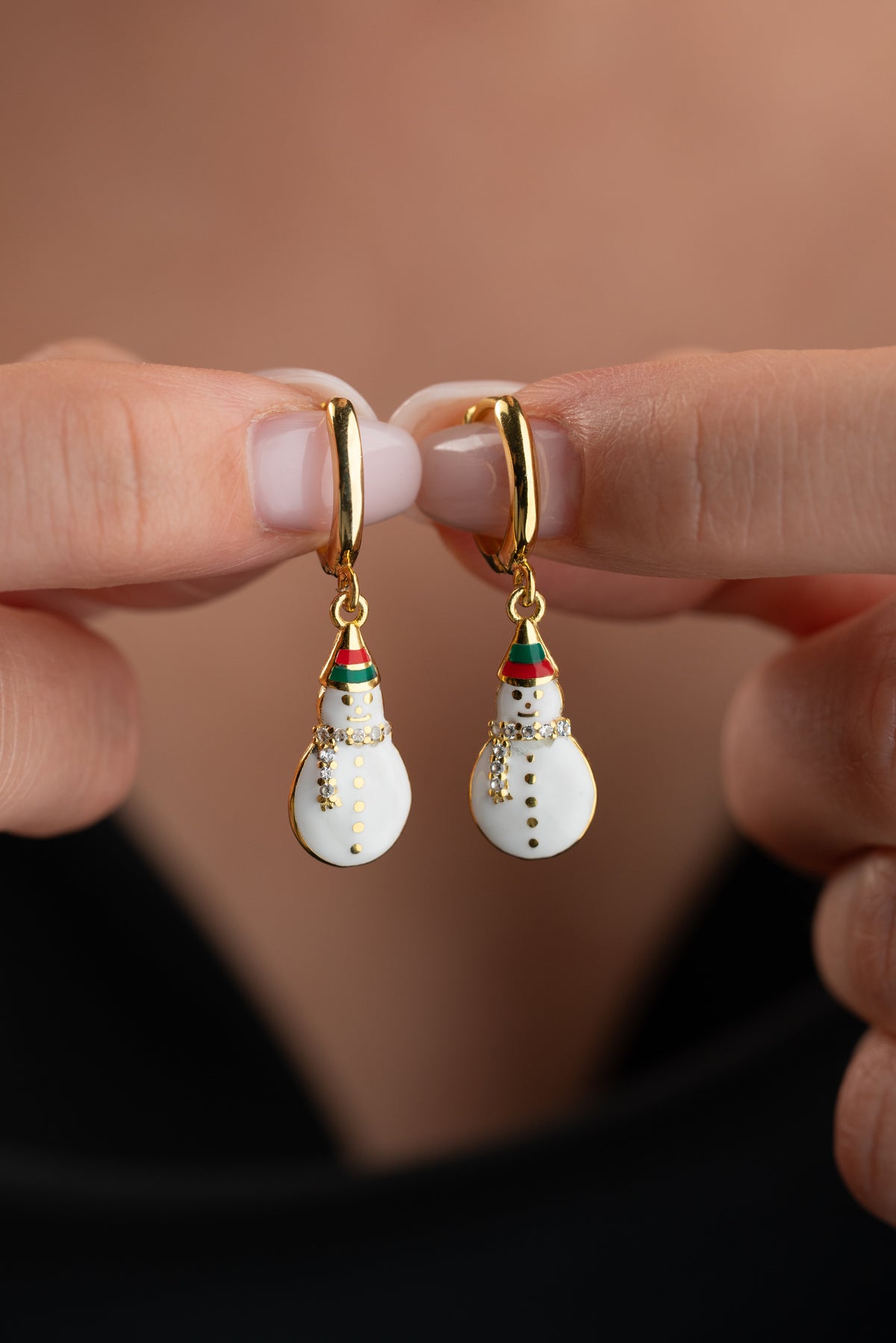 Snowman Enamel Drop Earrings