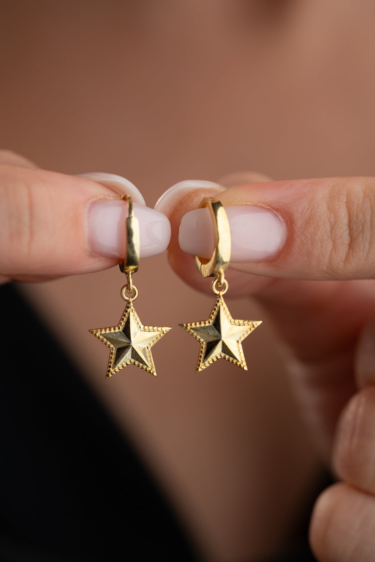 Star Charm Huggie Hoop Earrings