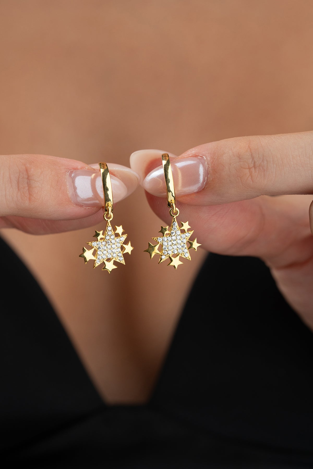 Star Cluster Huggie Earrings