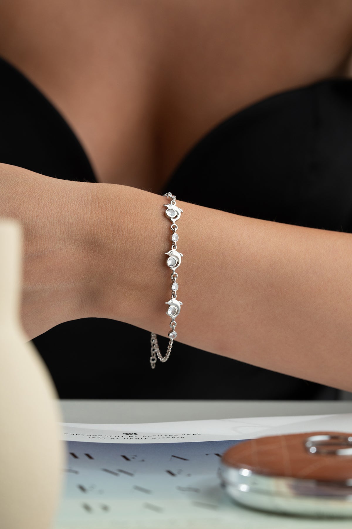 Dolphin Charm Station Bracelet