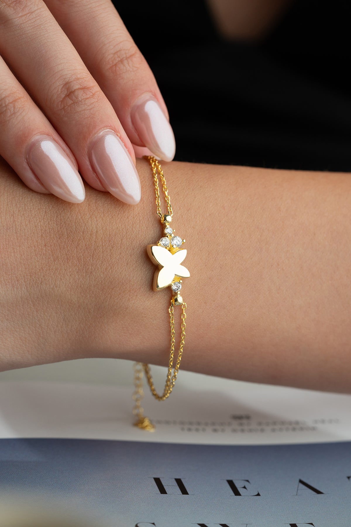 Gold Butterfly Charm Bracelet