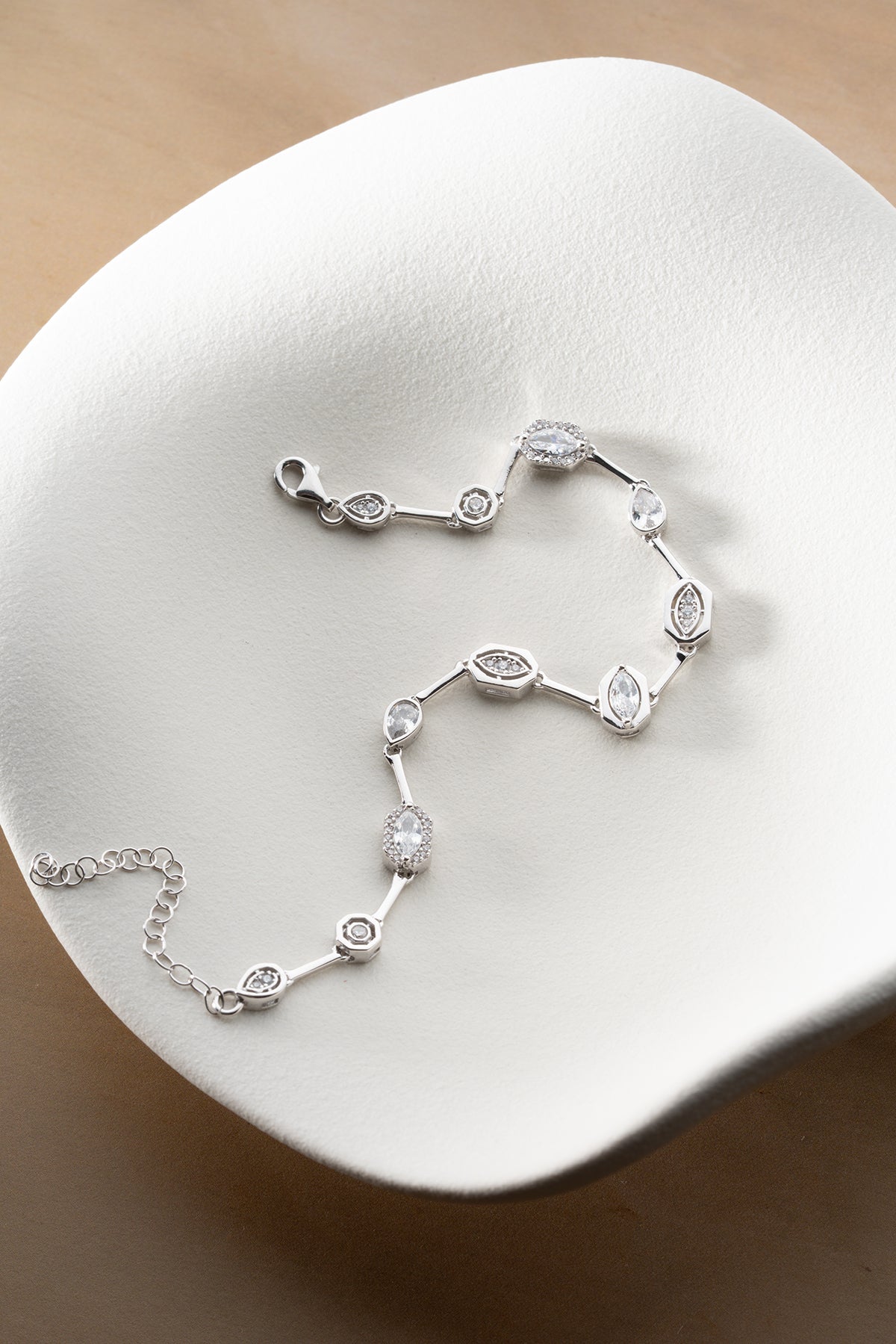 Vintage Mixed Cut Crystal Station Bracelet