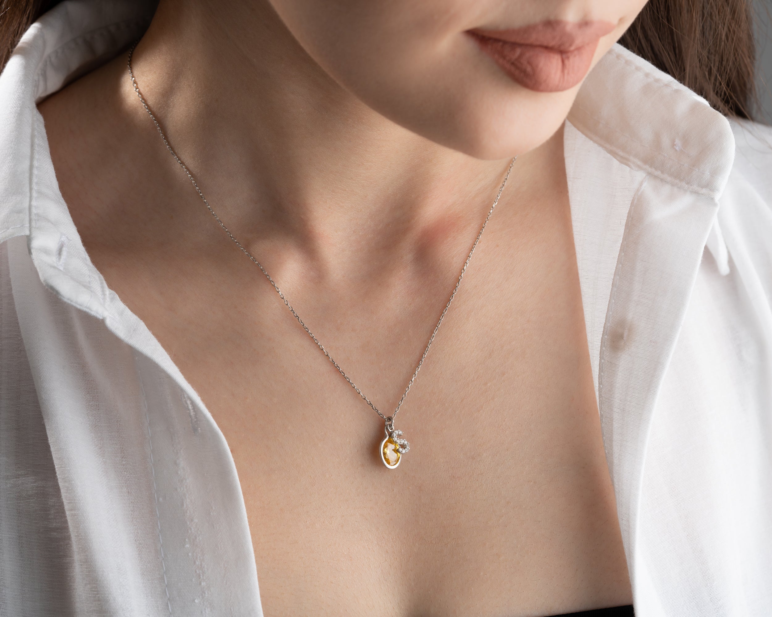 Custom Letter Birthstone Charm Necklace