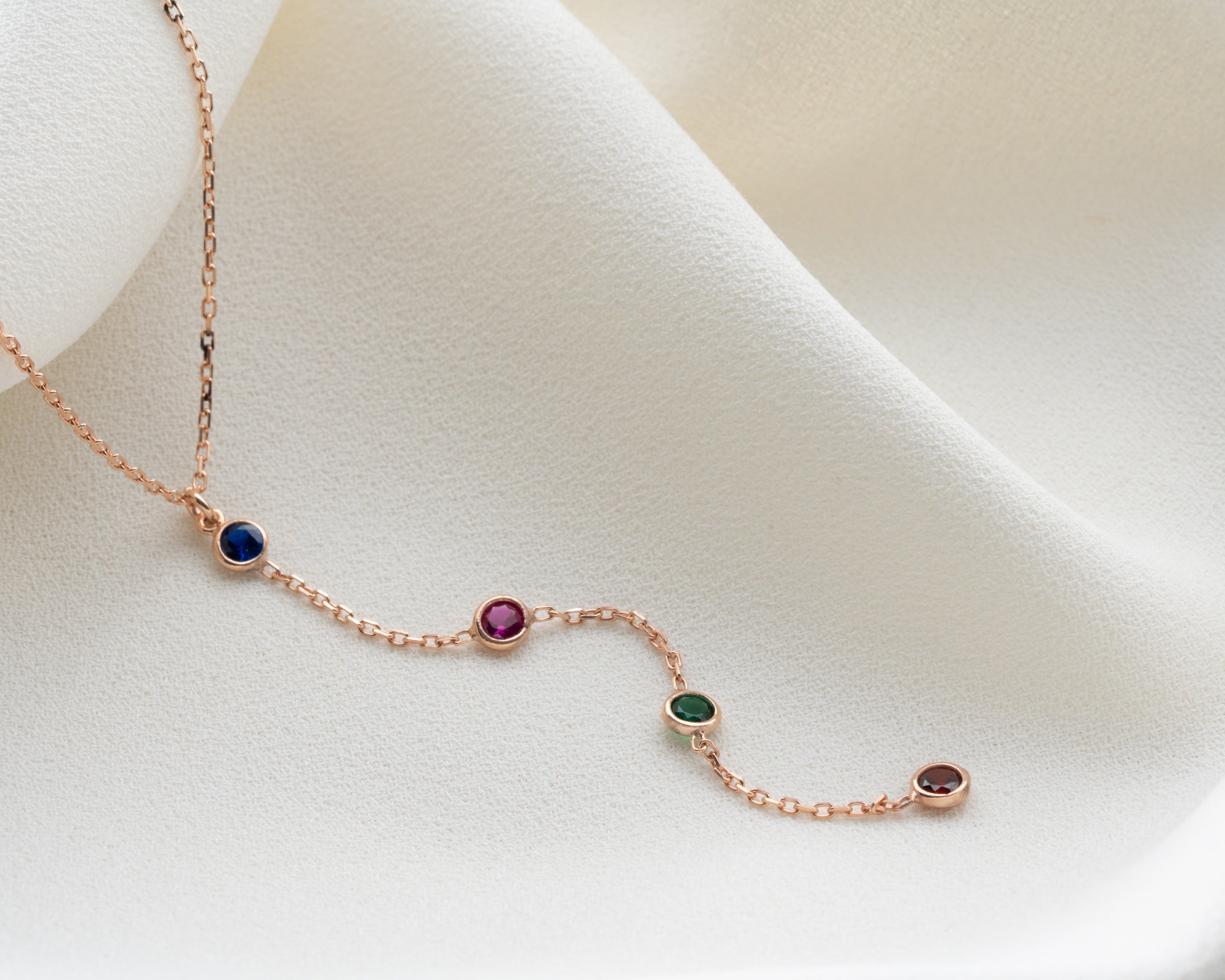 Birthstone Family Lariat Necklace