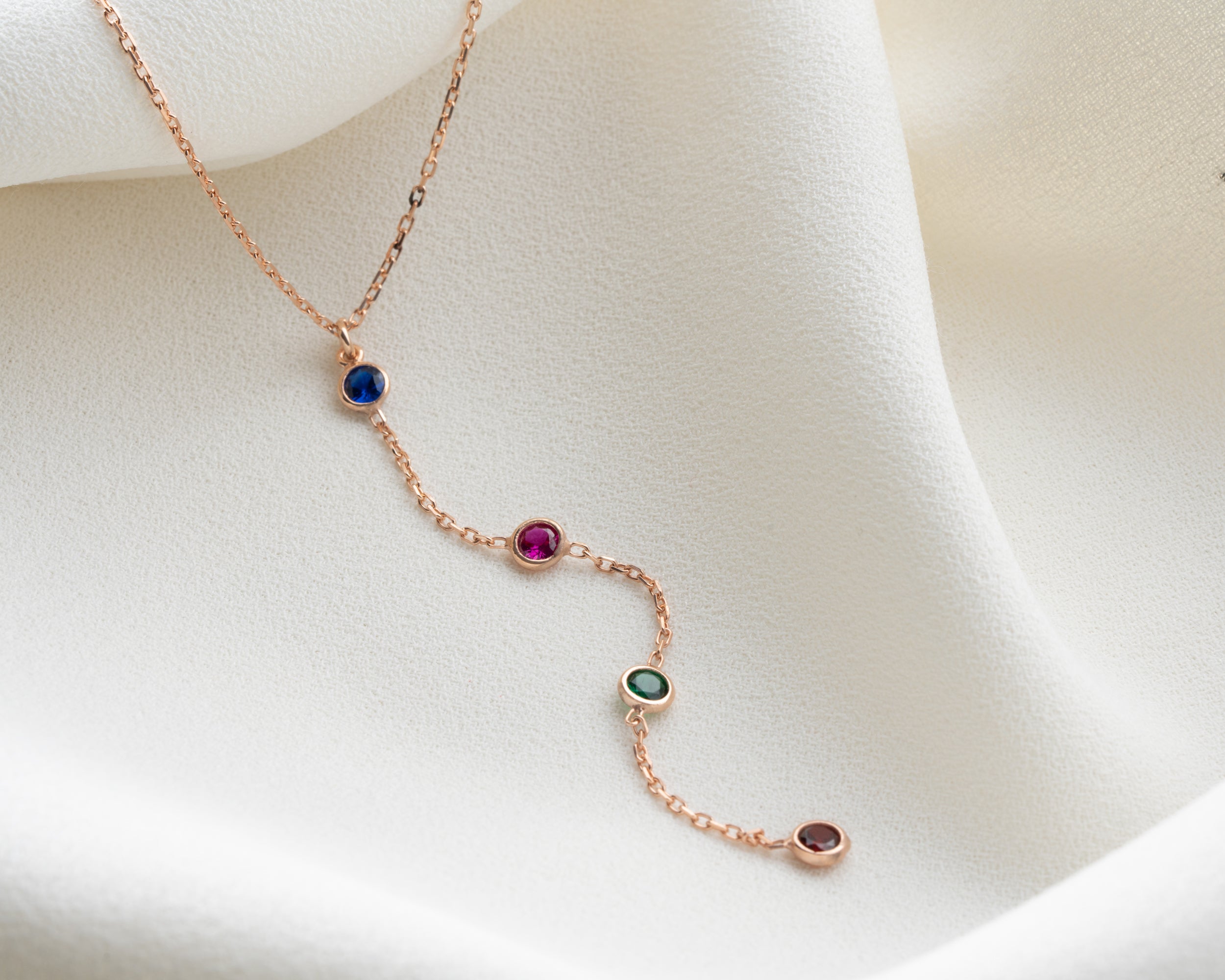 Birthstone Family Lariat Necklace