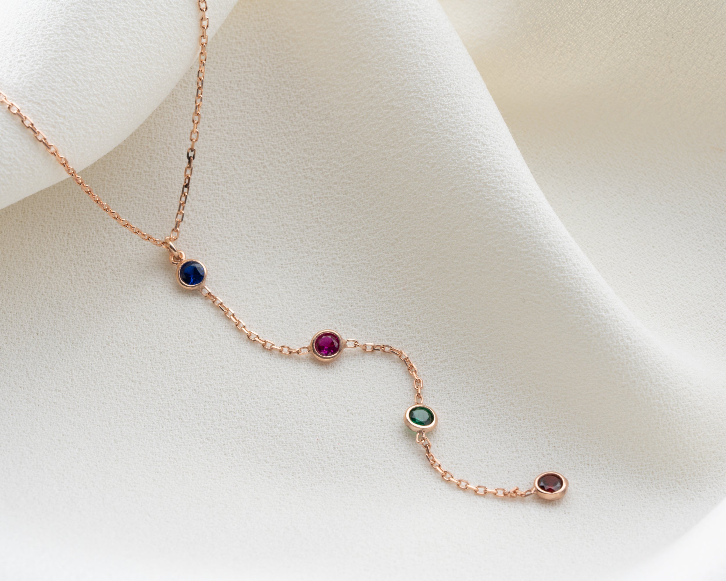 Birthstone Family Lariat Necklace