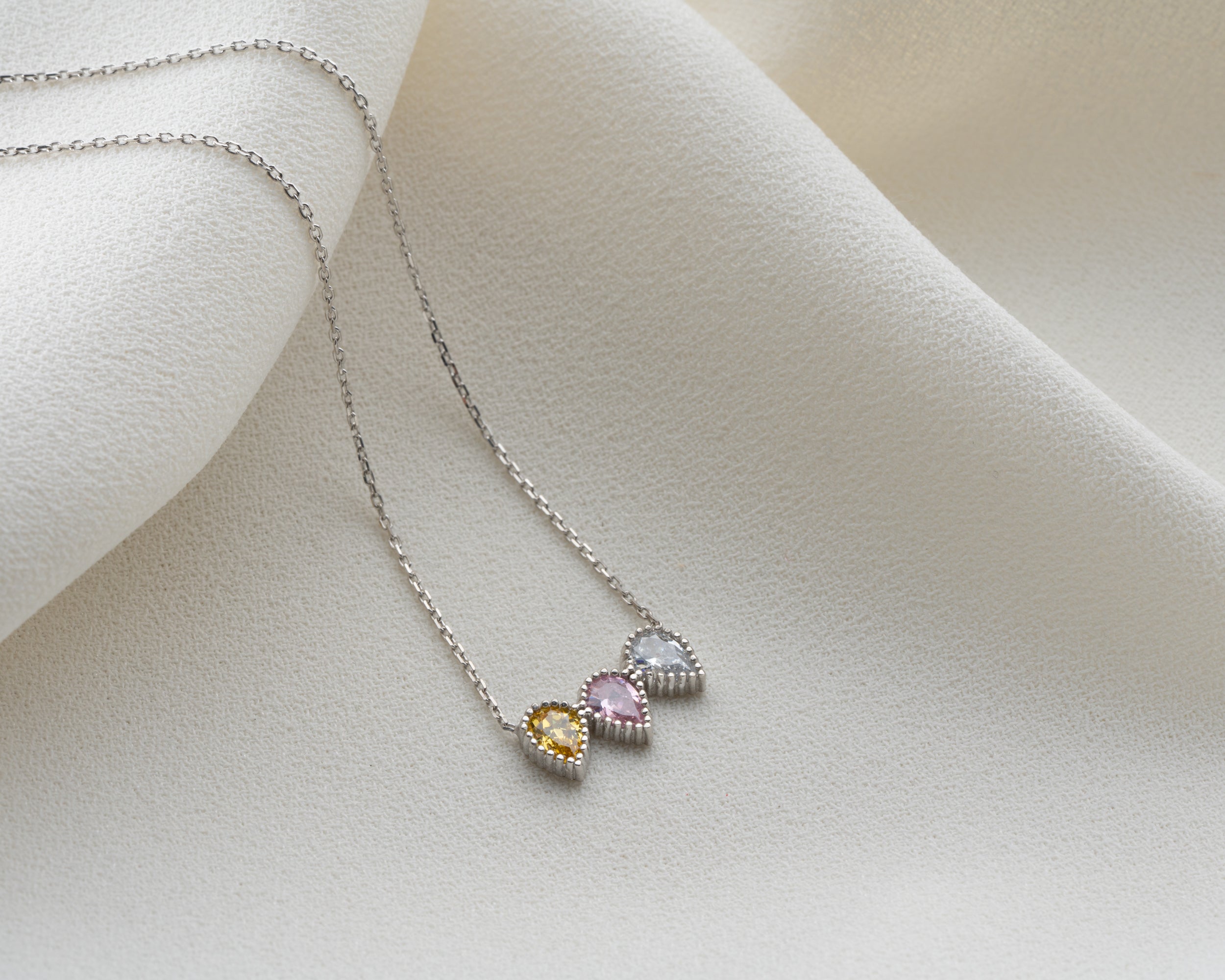 Custom Family Birthstone Row Necklace