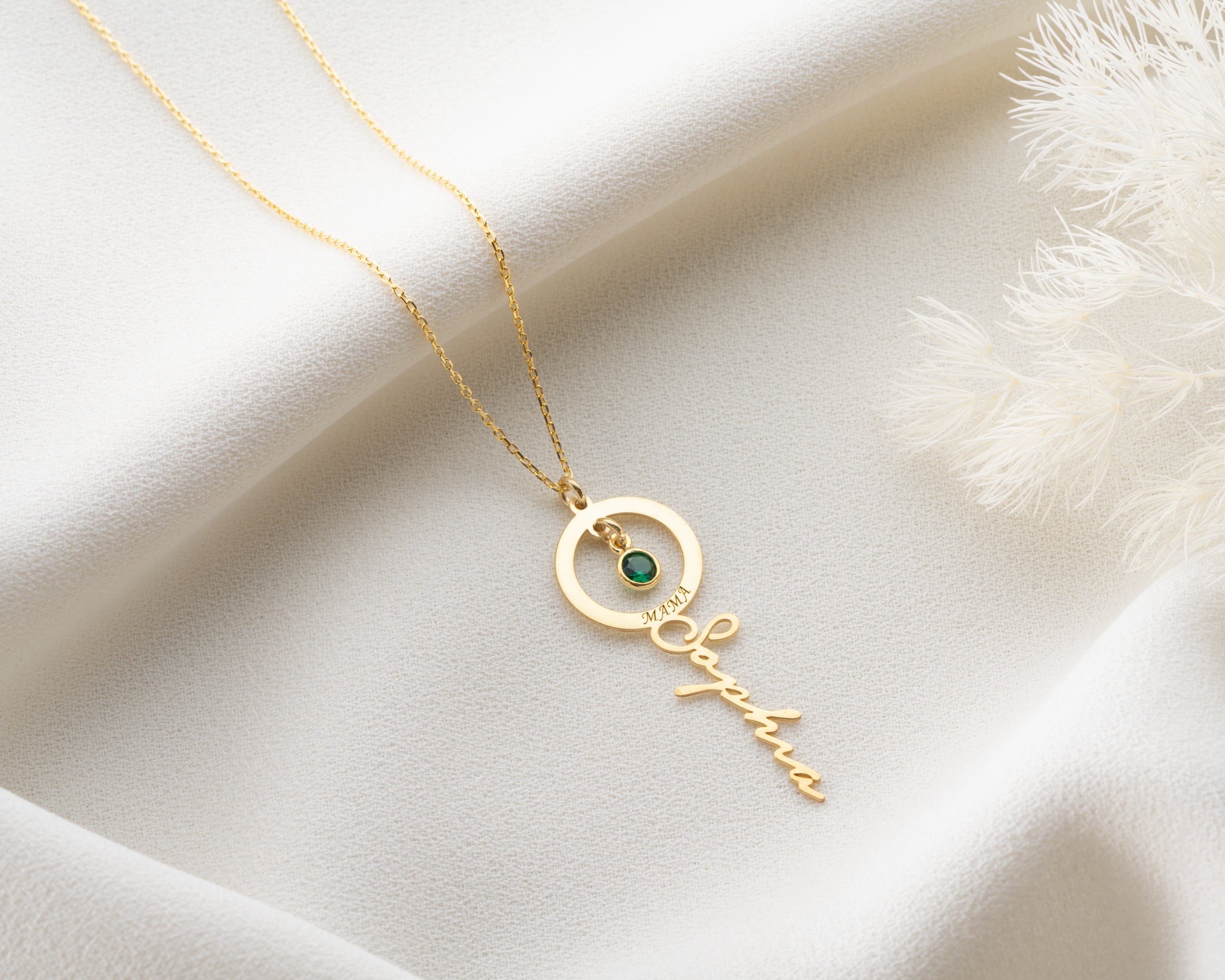 Mama Name and Birthstone Necklace