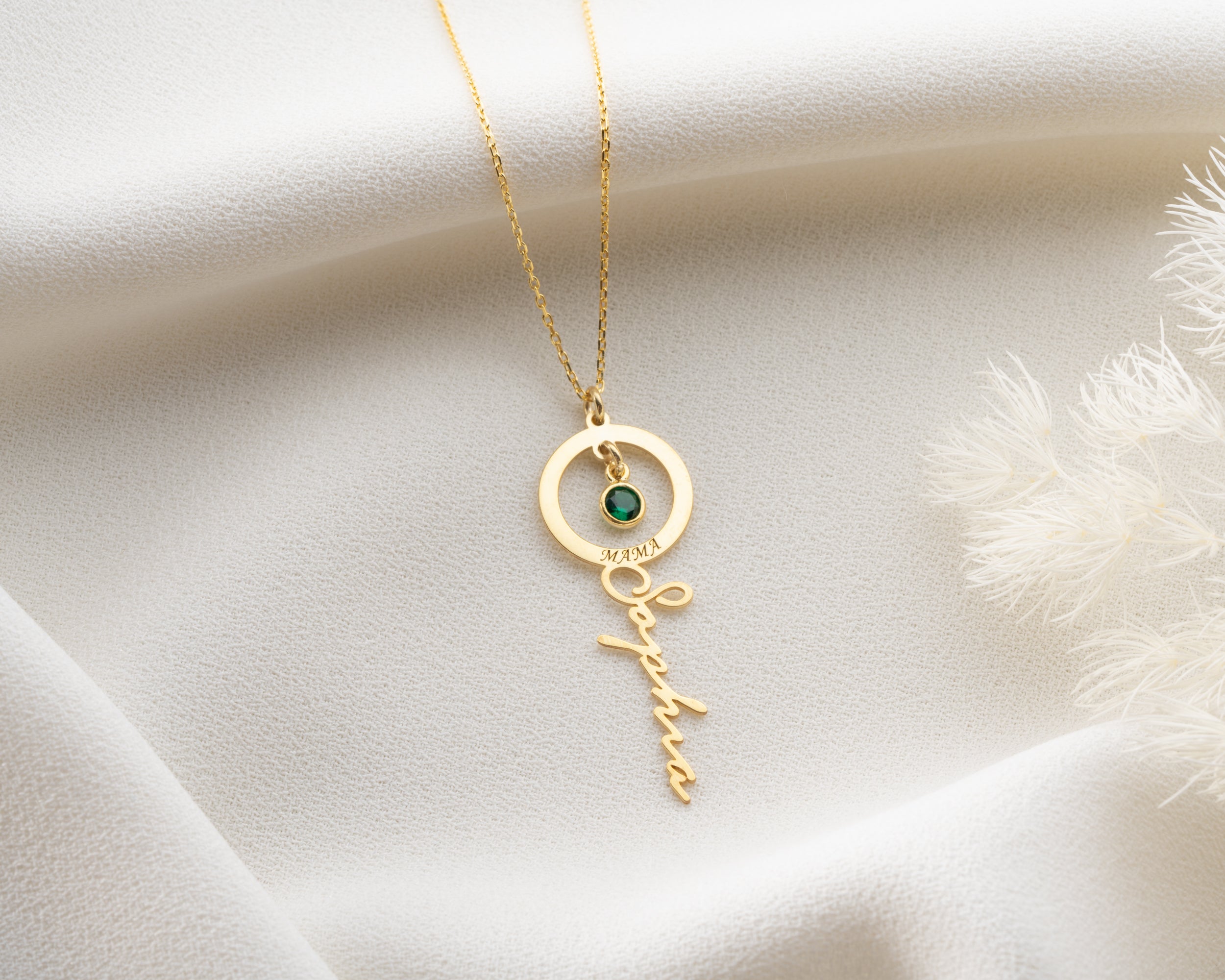 Mama Name and Birthstone Necklace