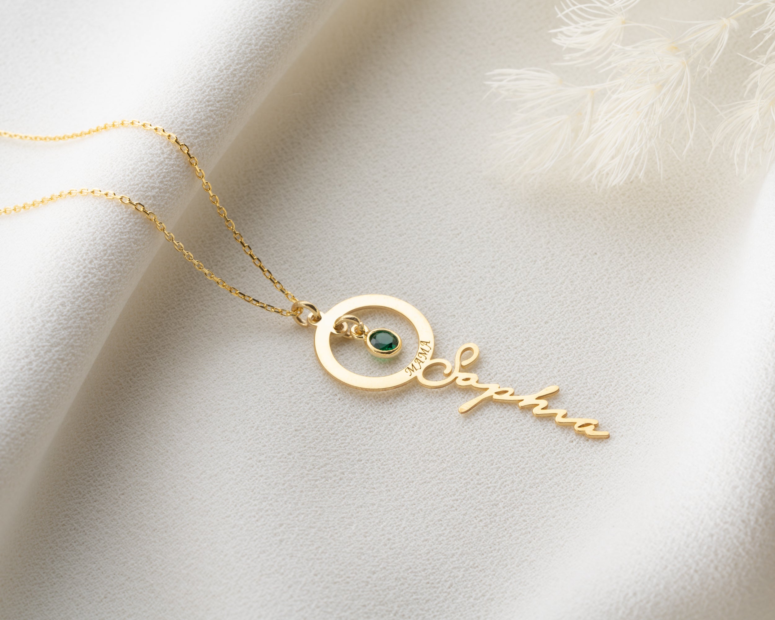 Mama Name and Birthstone Necklace