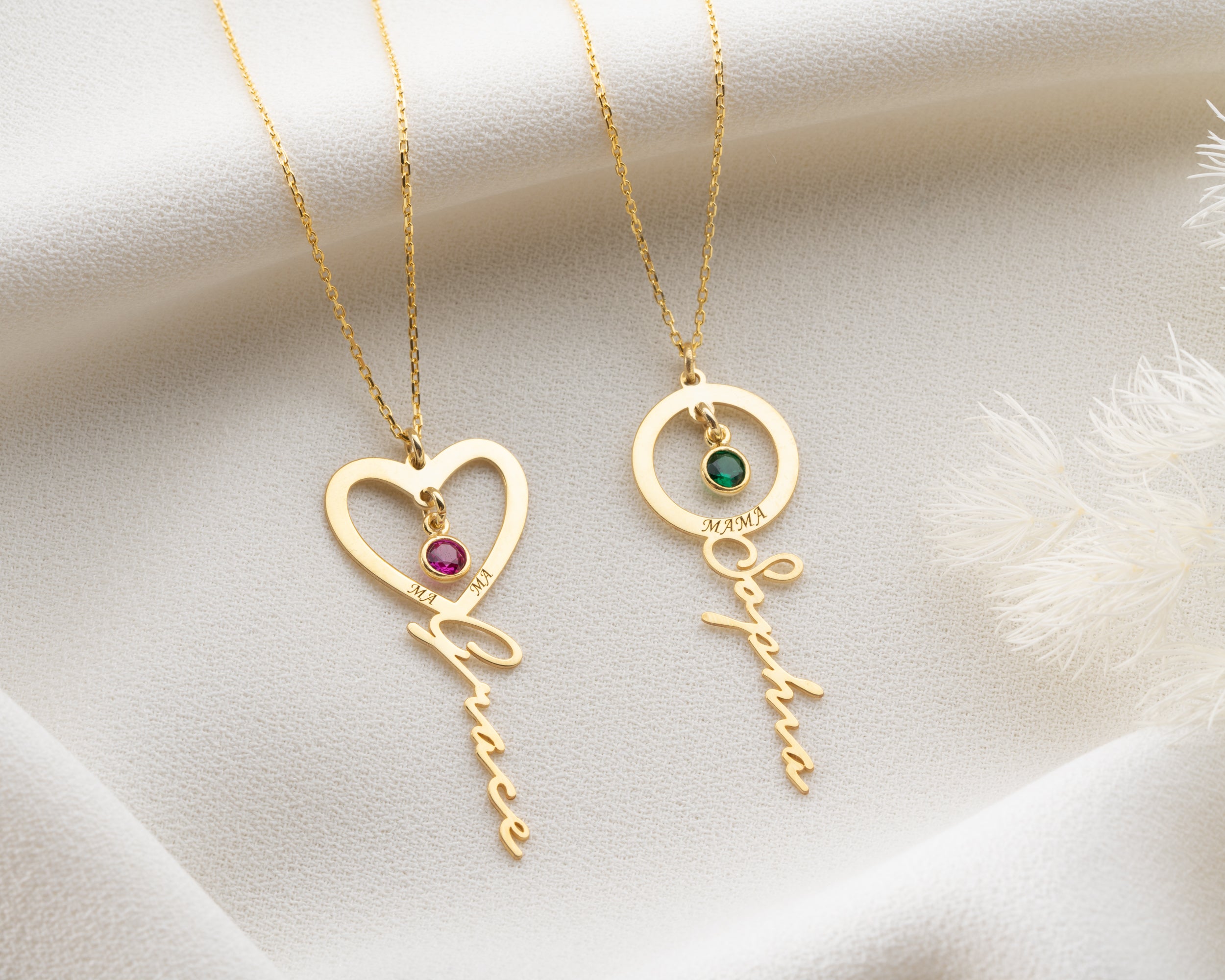 Mama Name and Birthstone Necklace