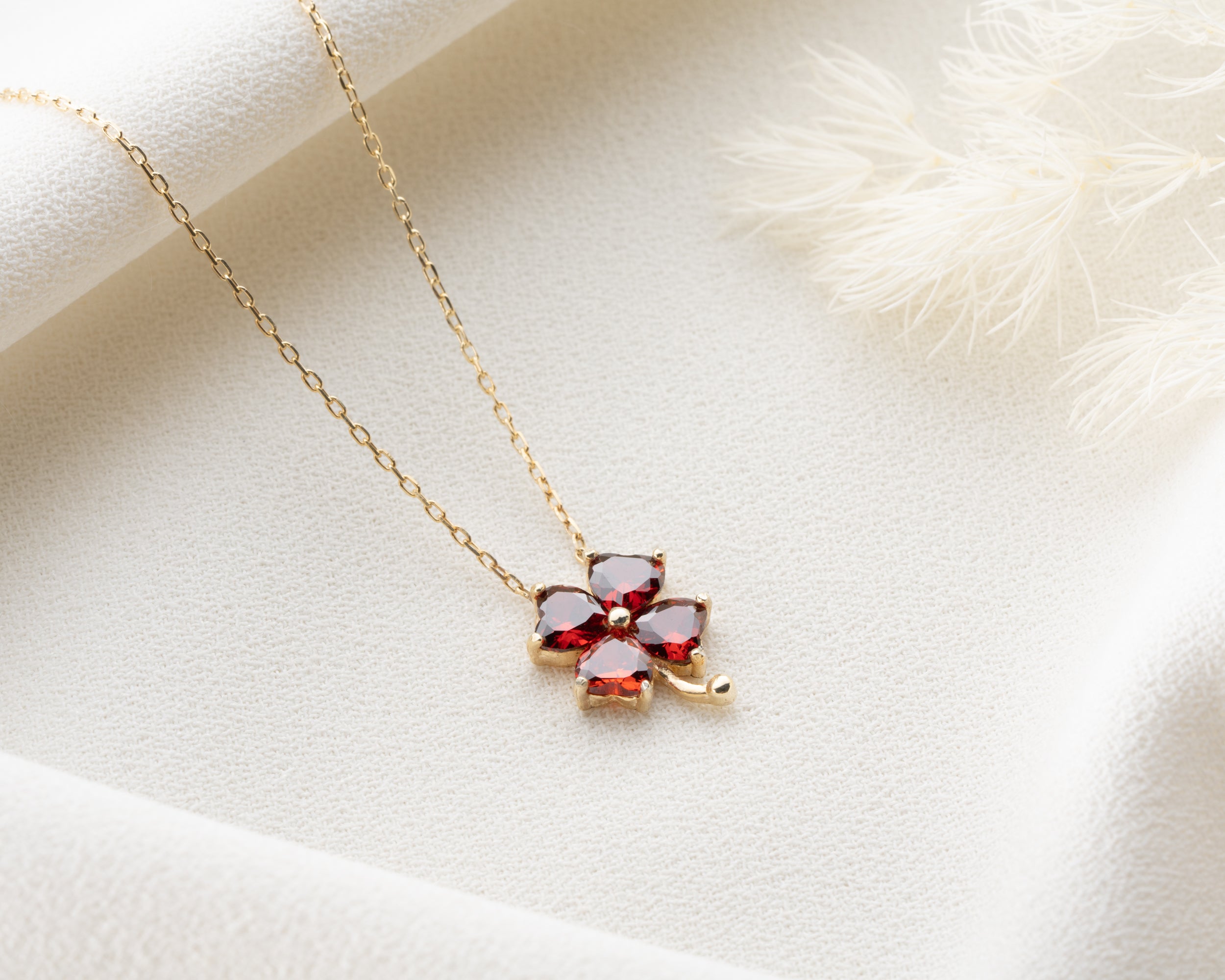 Birthstone Four Leaf Clover Necklace