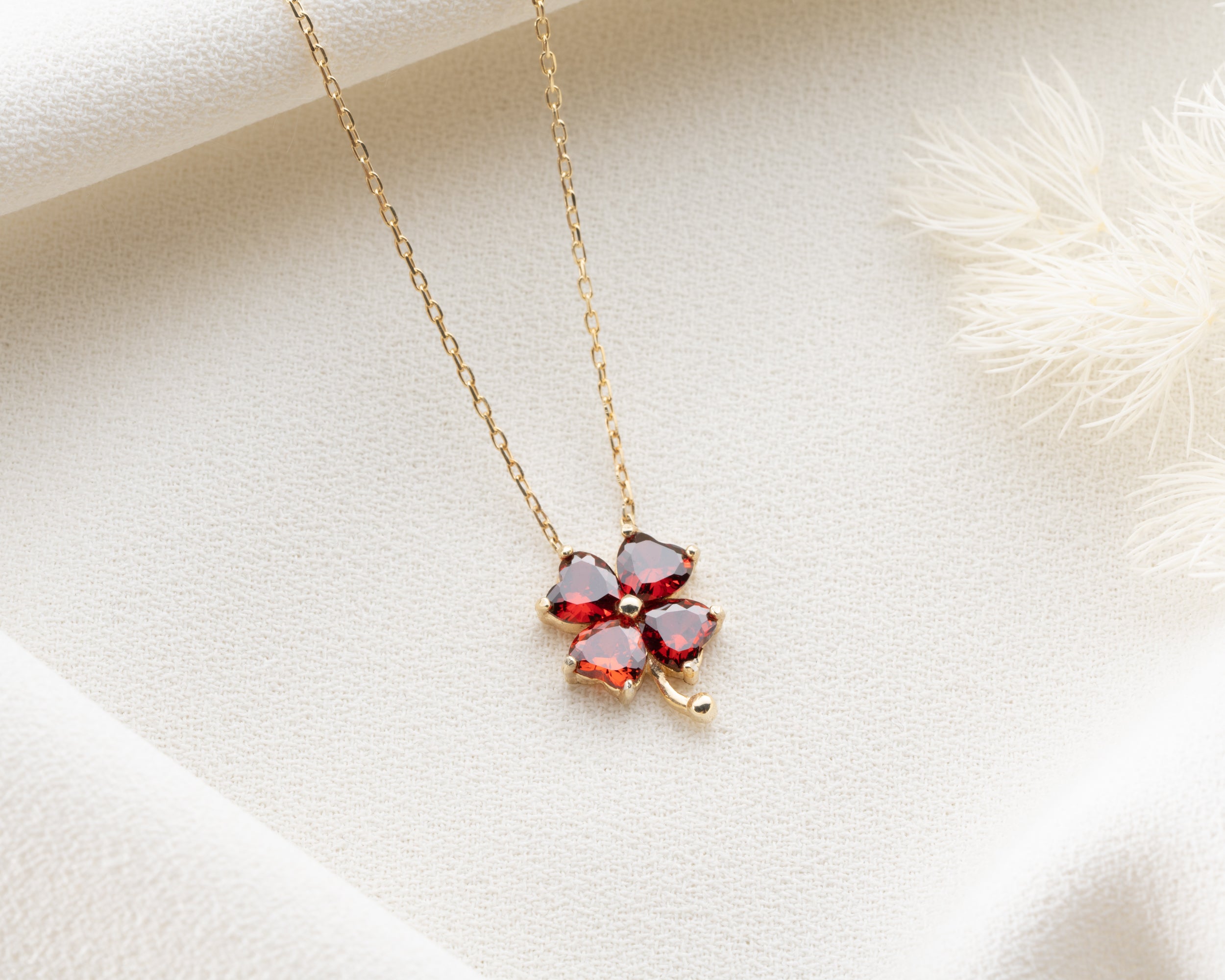 Birthstone Four Leaf Clover Necklace