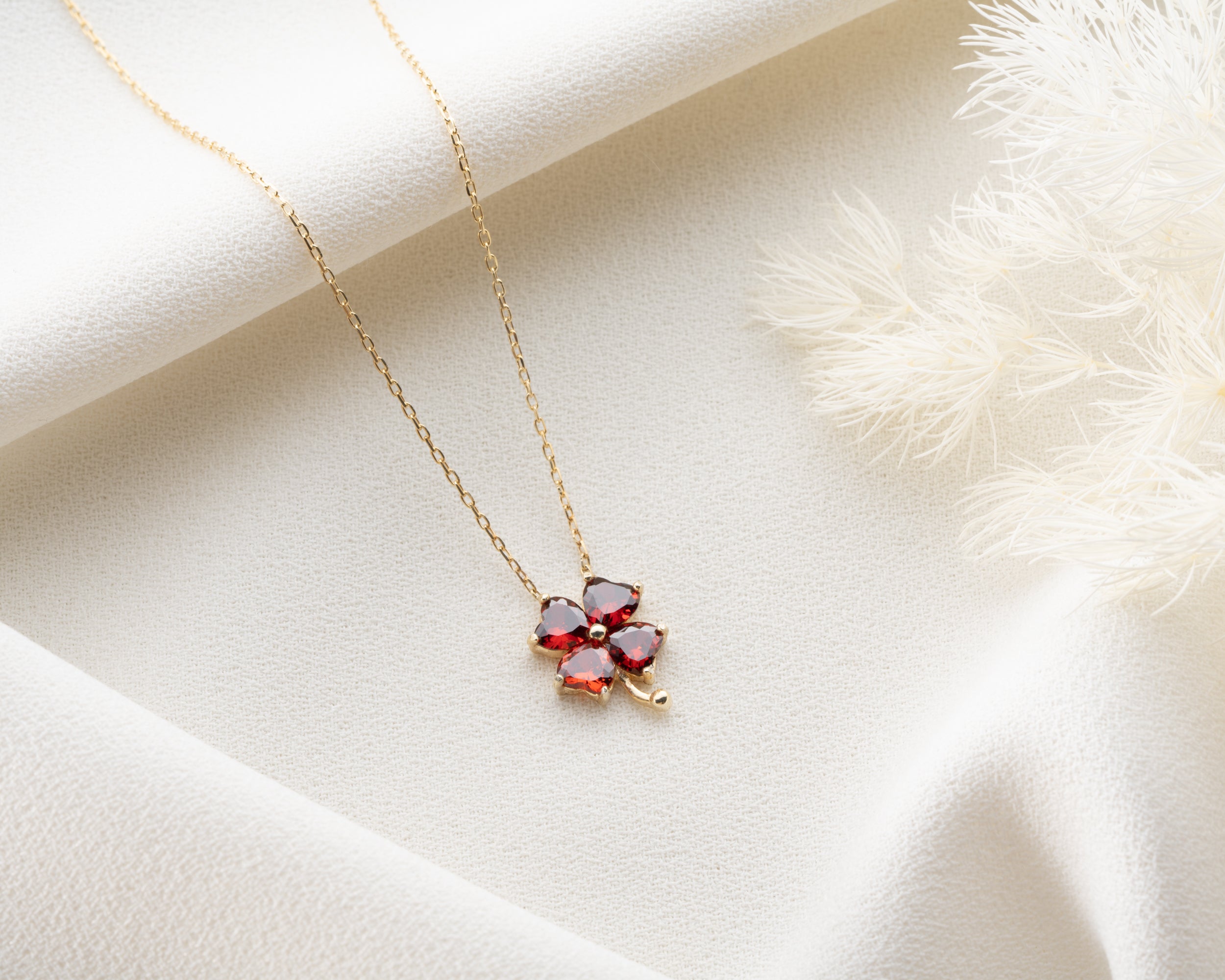 Birthstone Four Leaf Clover Necklace