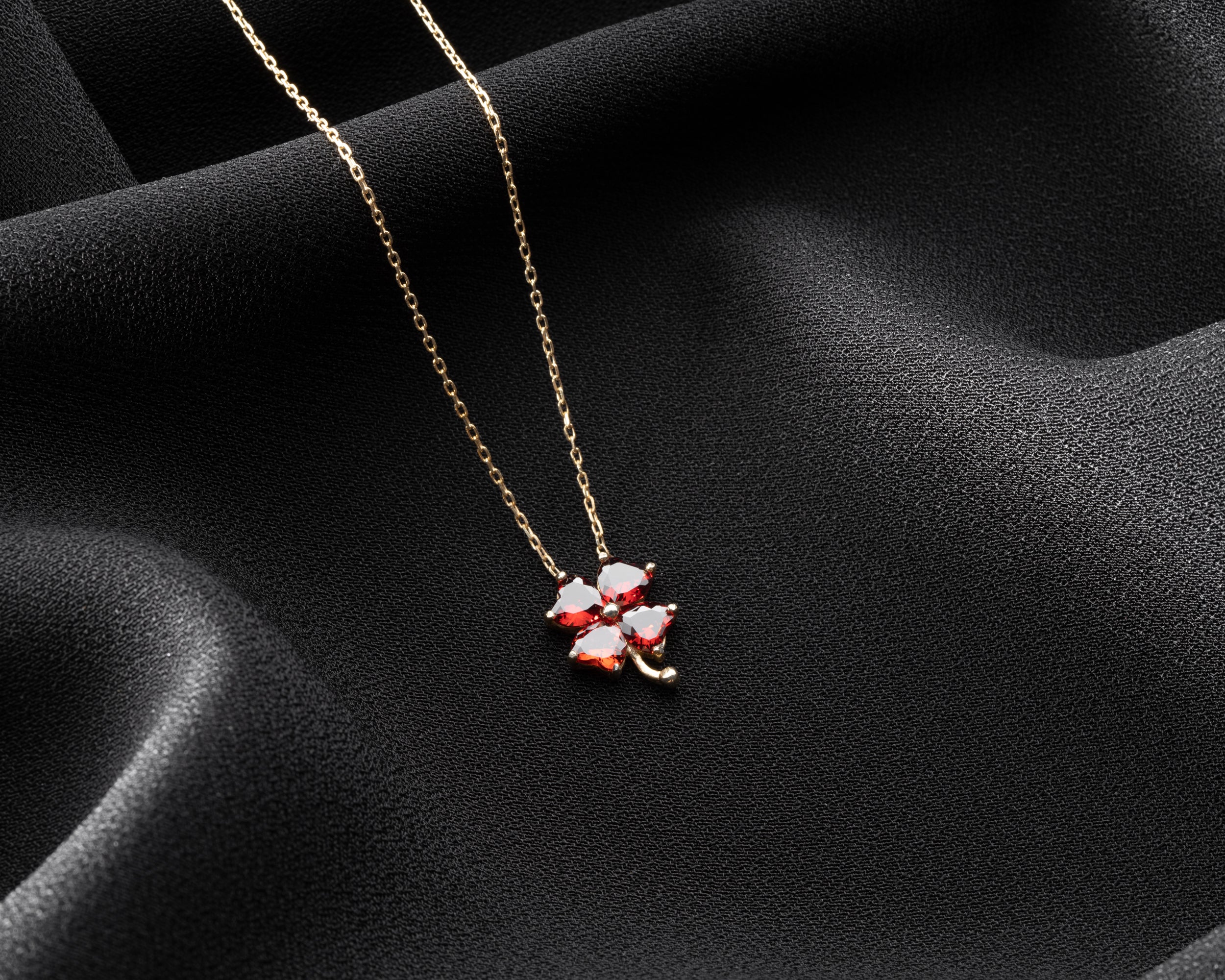 Birthstone Four Leaf Clover Necklace