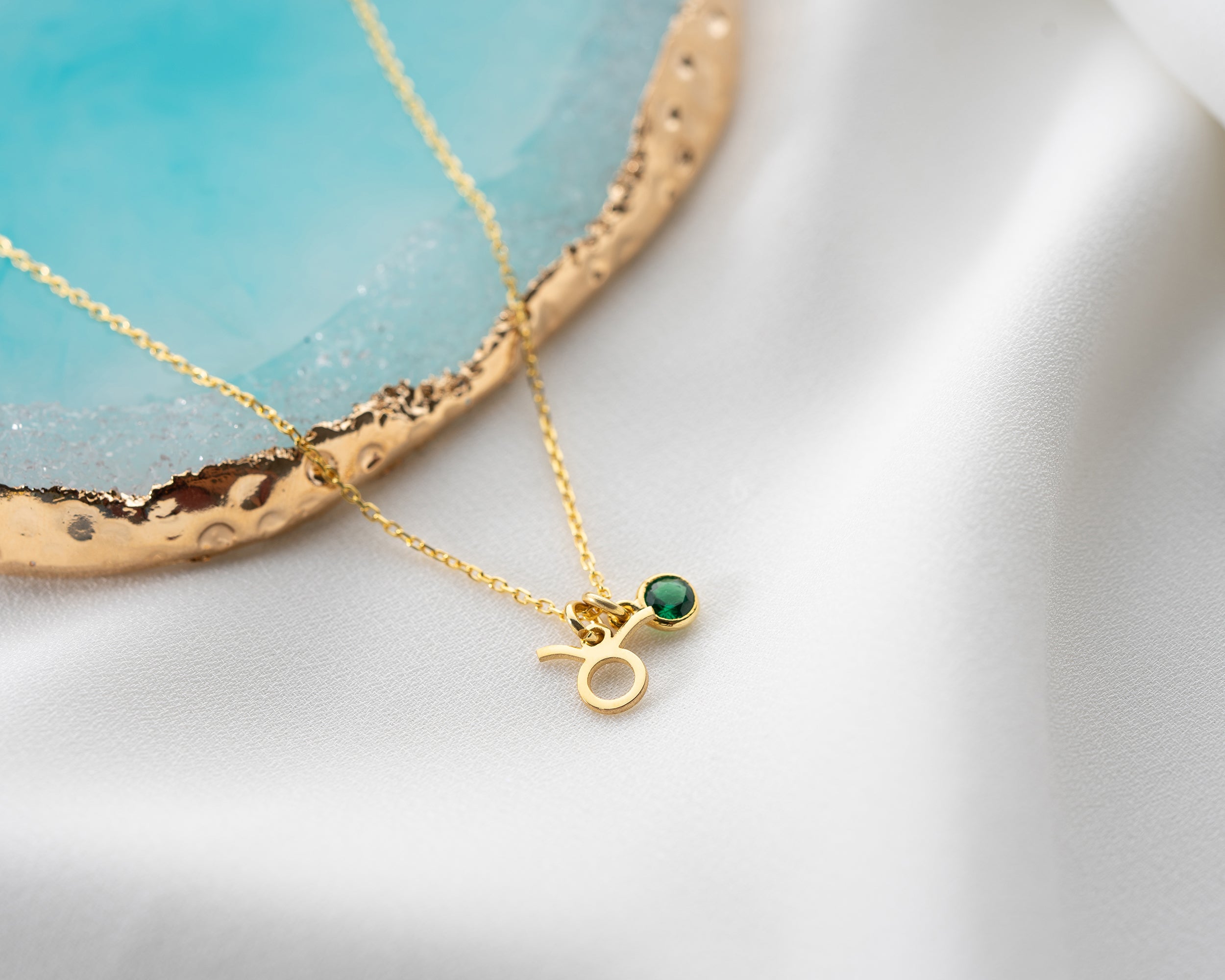 Zodiac Sign and Birthstone Necklace