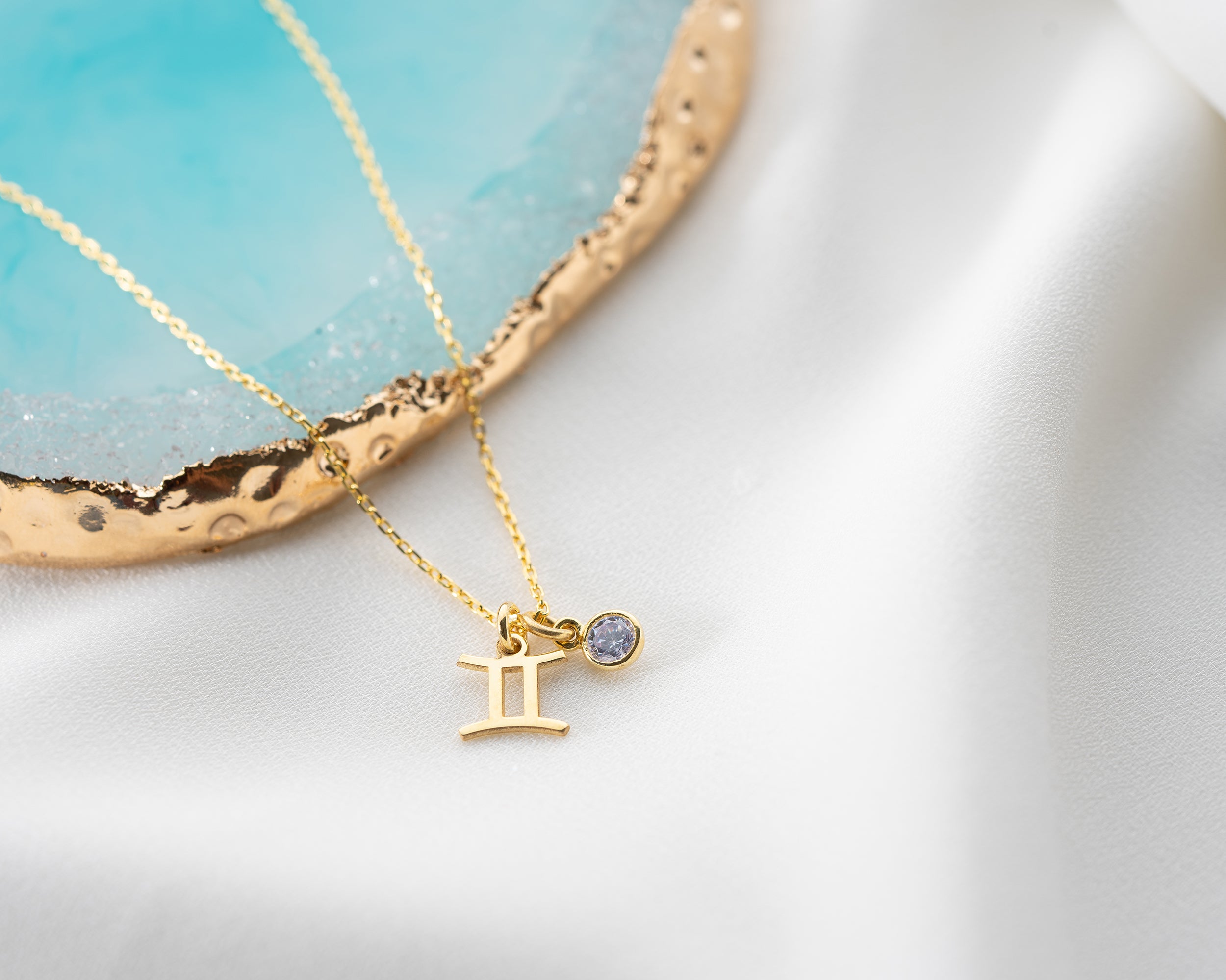 Zodiac Sign and Birthstone Necklace