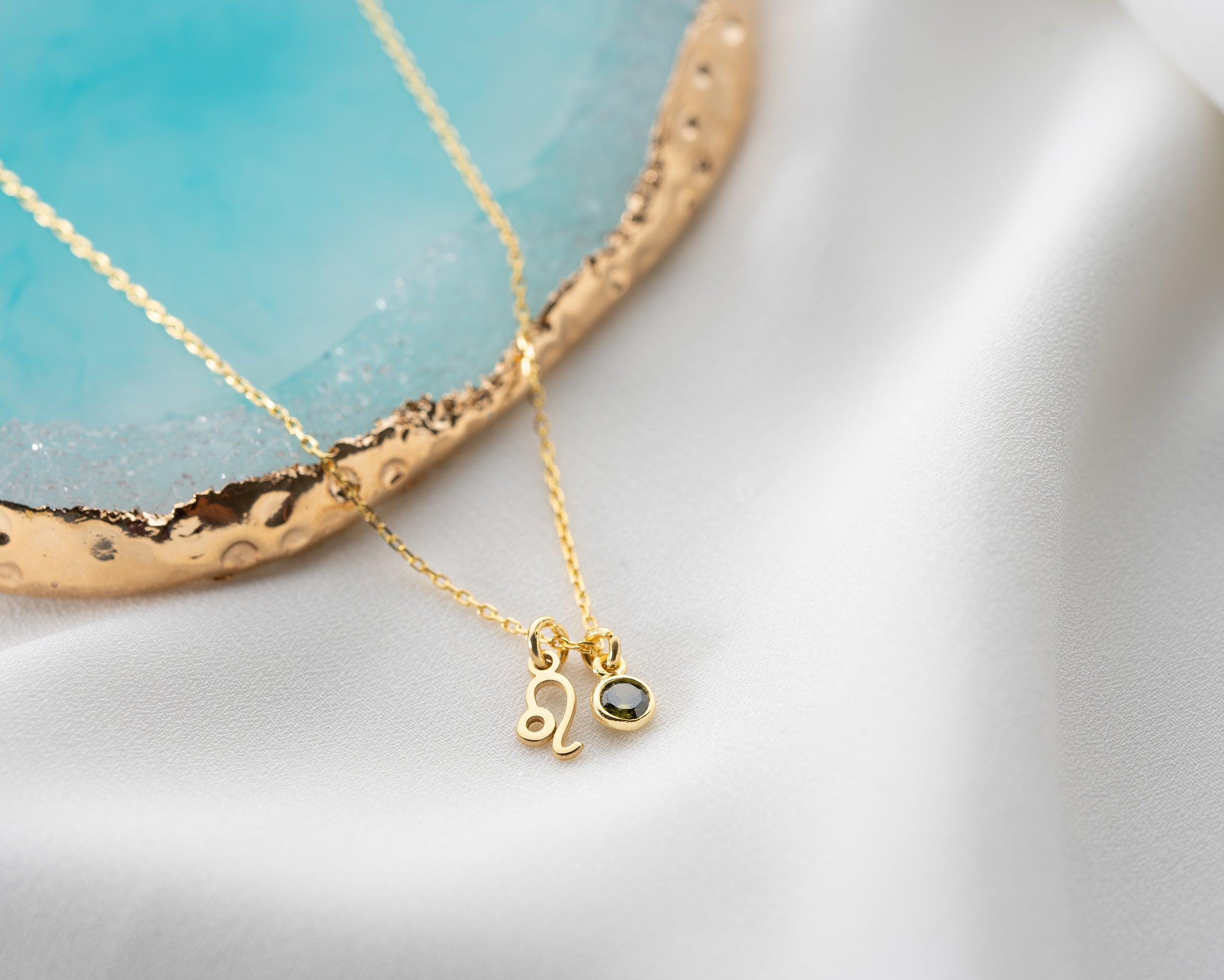 Zodiac Sign and Birthstone Necklace