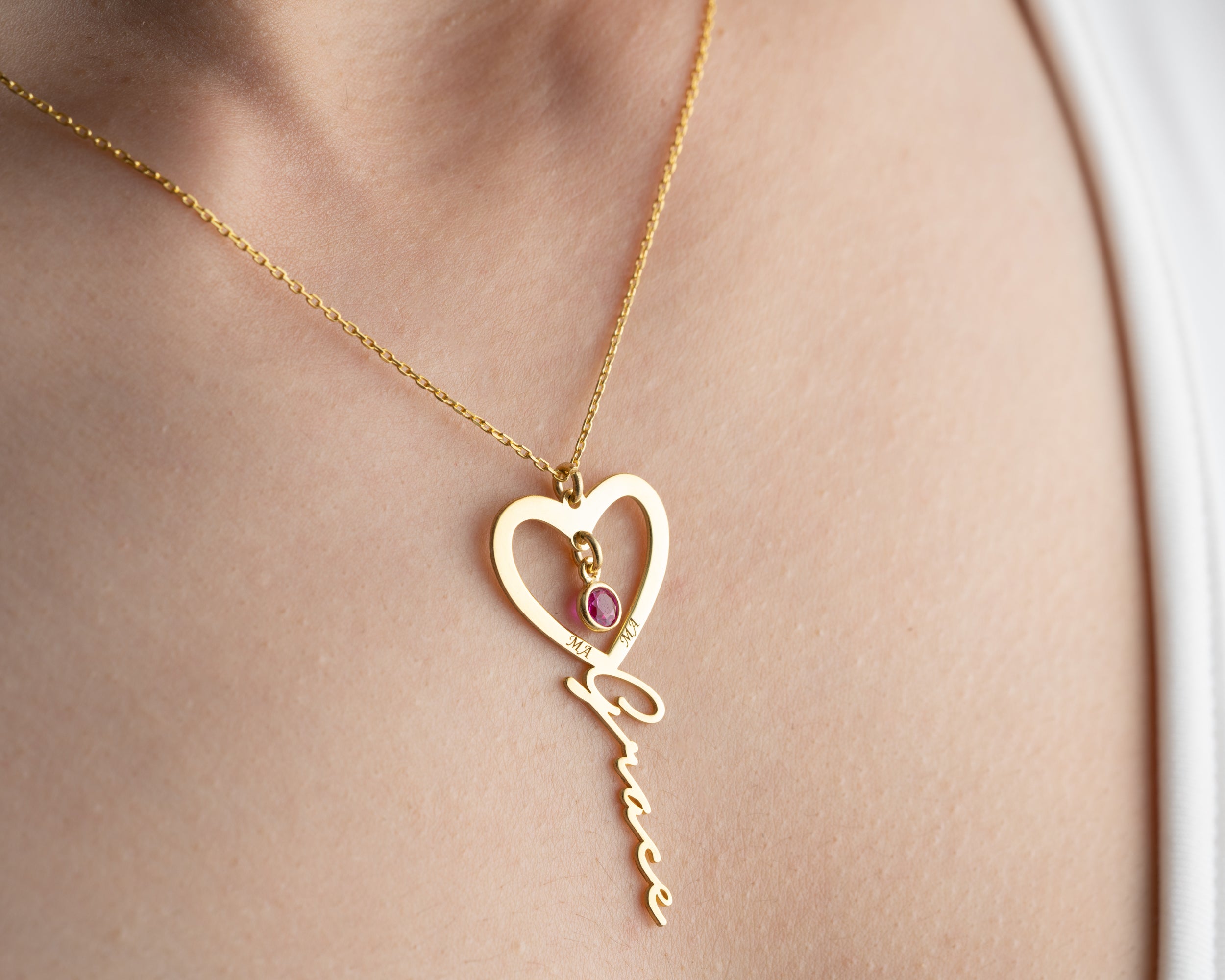 Mama Name and Birthstone Necklace