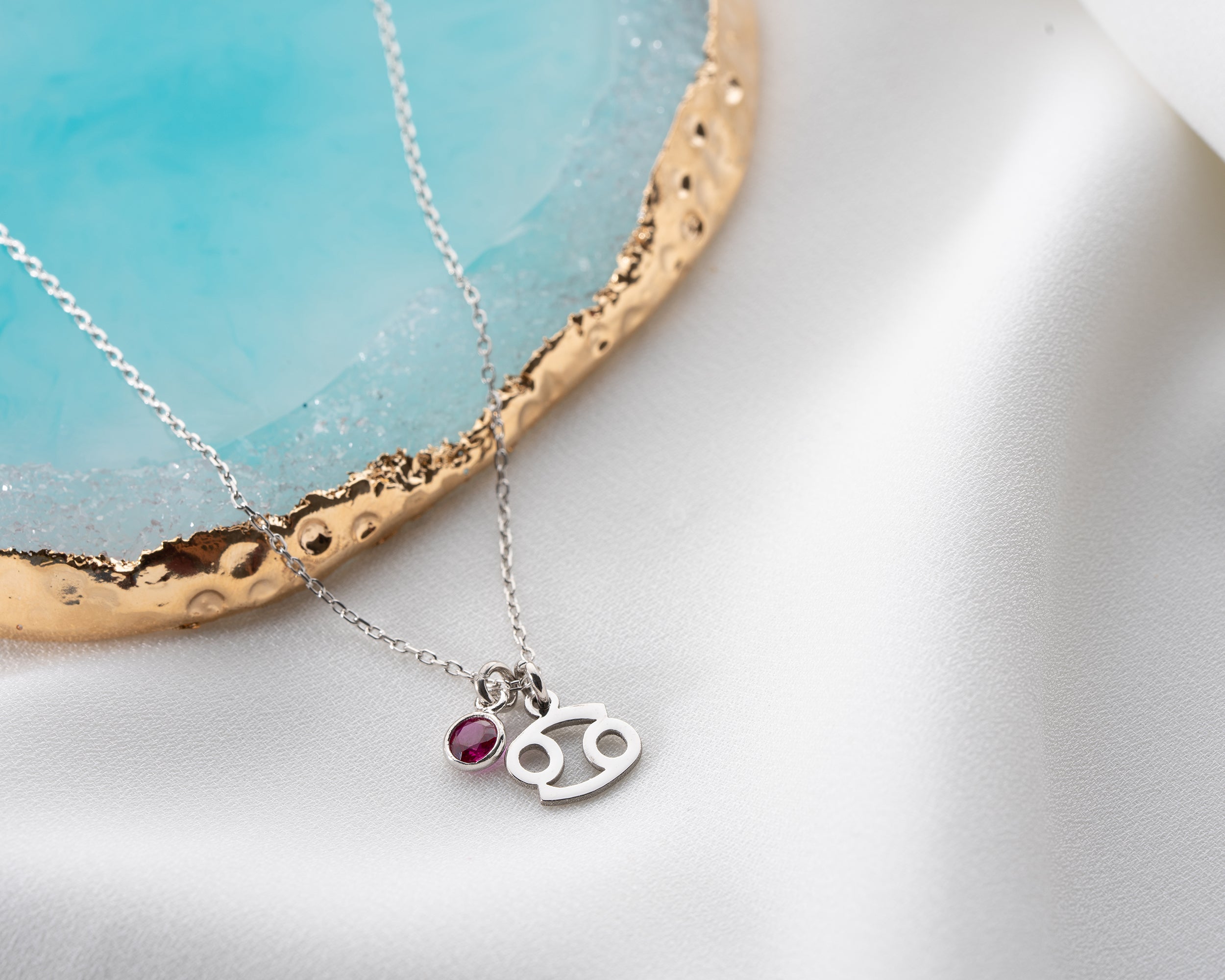 Zodiac Sign and Birthstone Necklace
