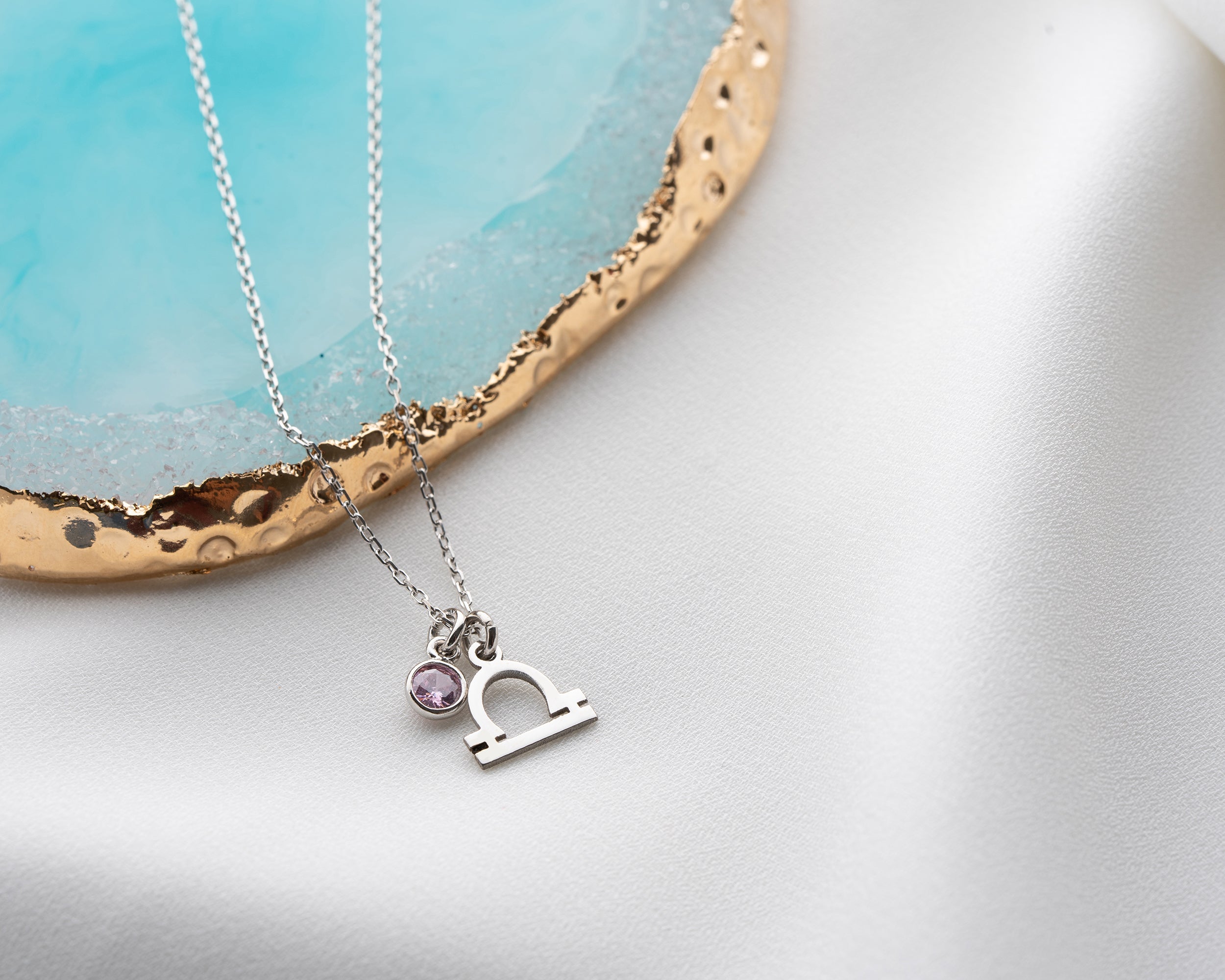 Zodiac Sign and Birthstone Necklace