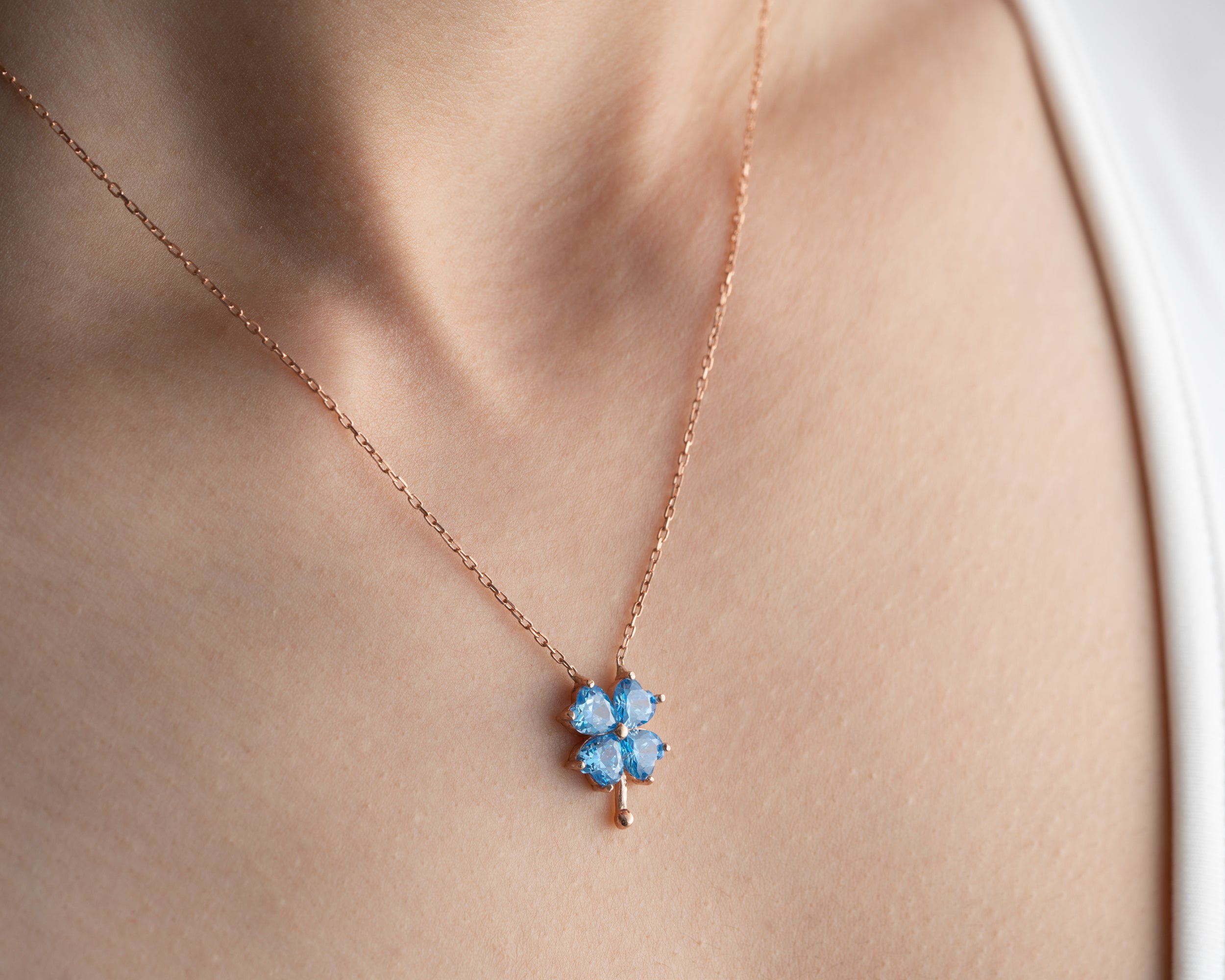 Birthstone Four Leaf Clover Necklace