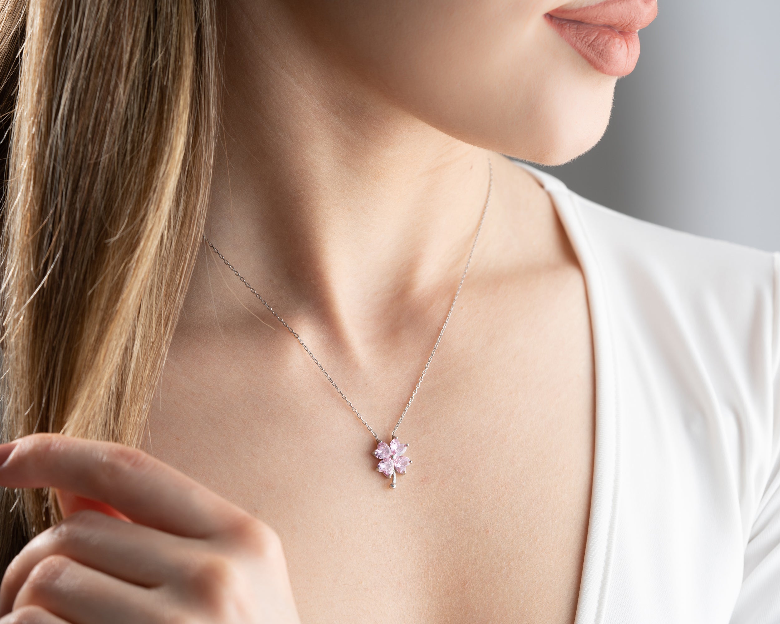 Birthstone Four Leaf Clover Necklace