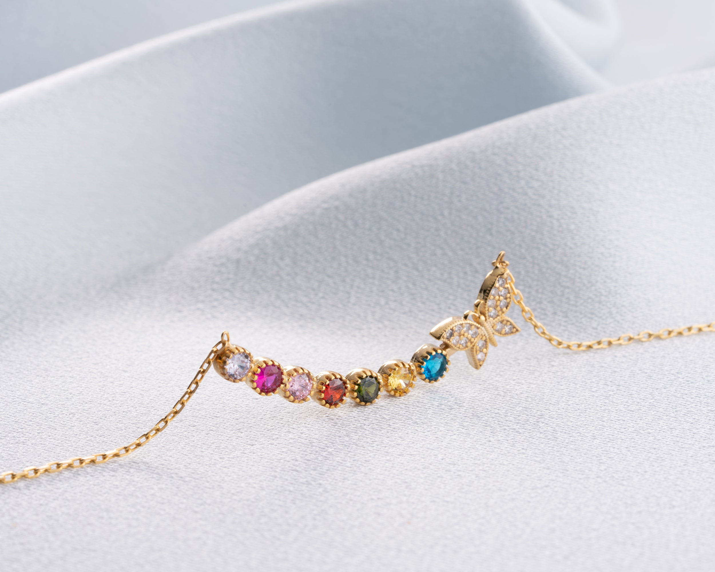 Butterfly Family Birthstone Necklace