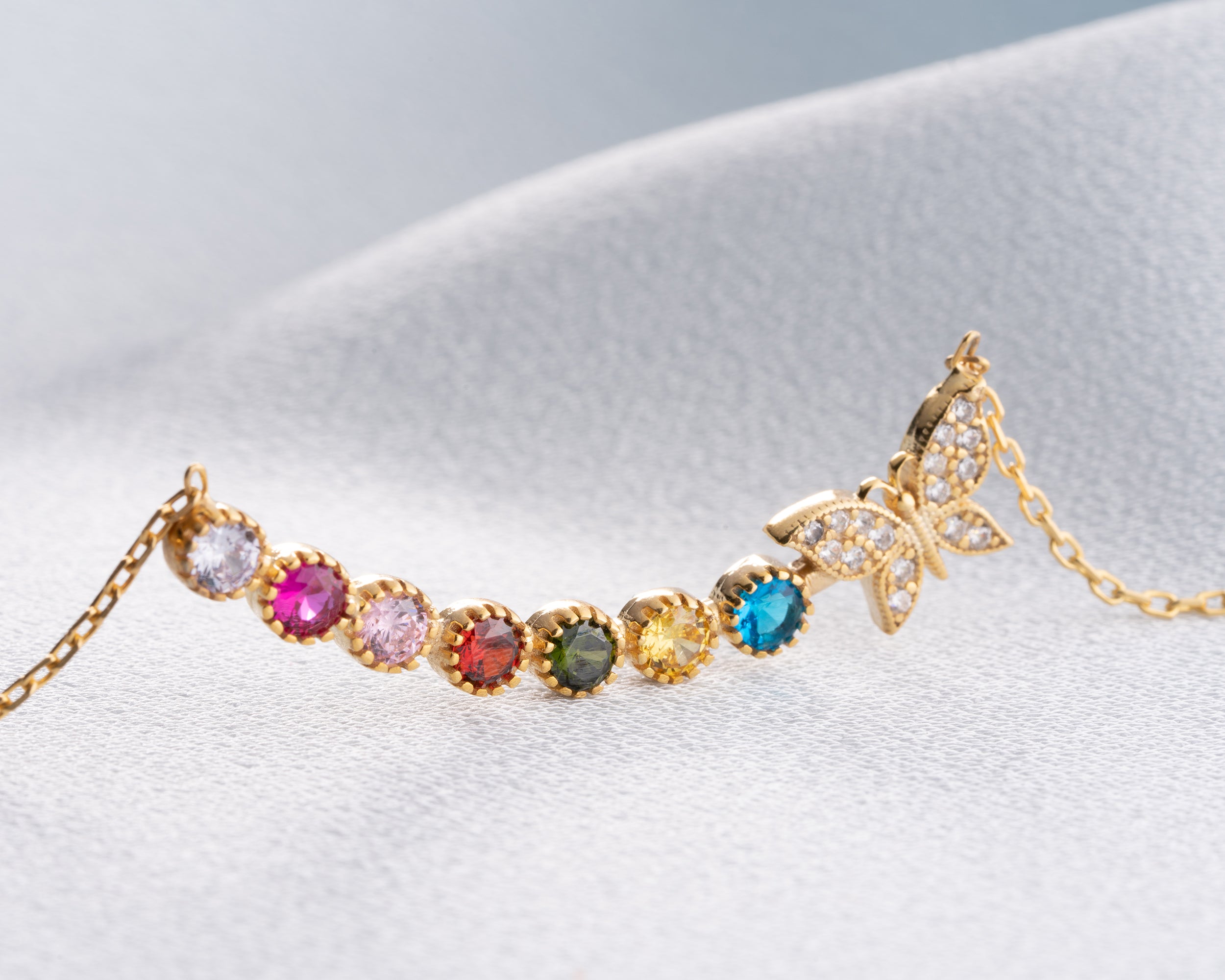 Butterfly Family Birthstone Necklace