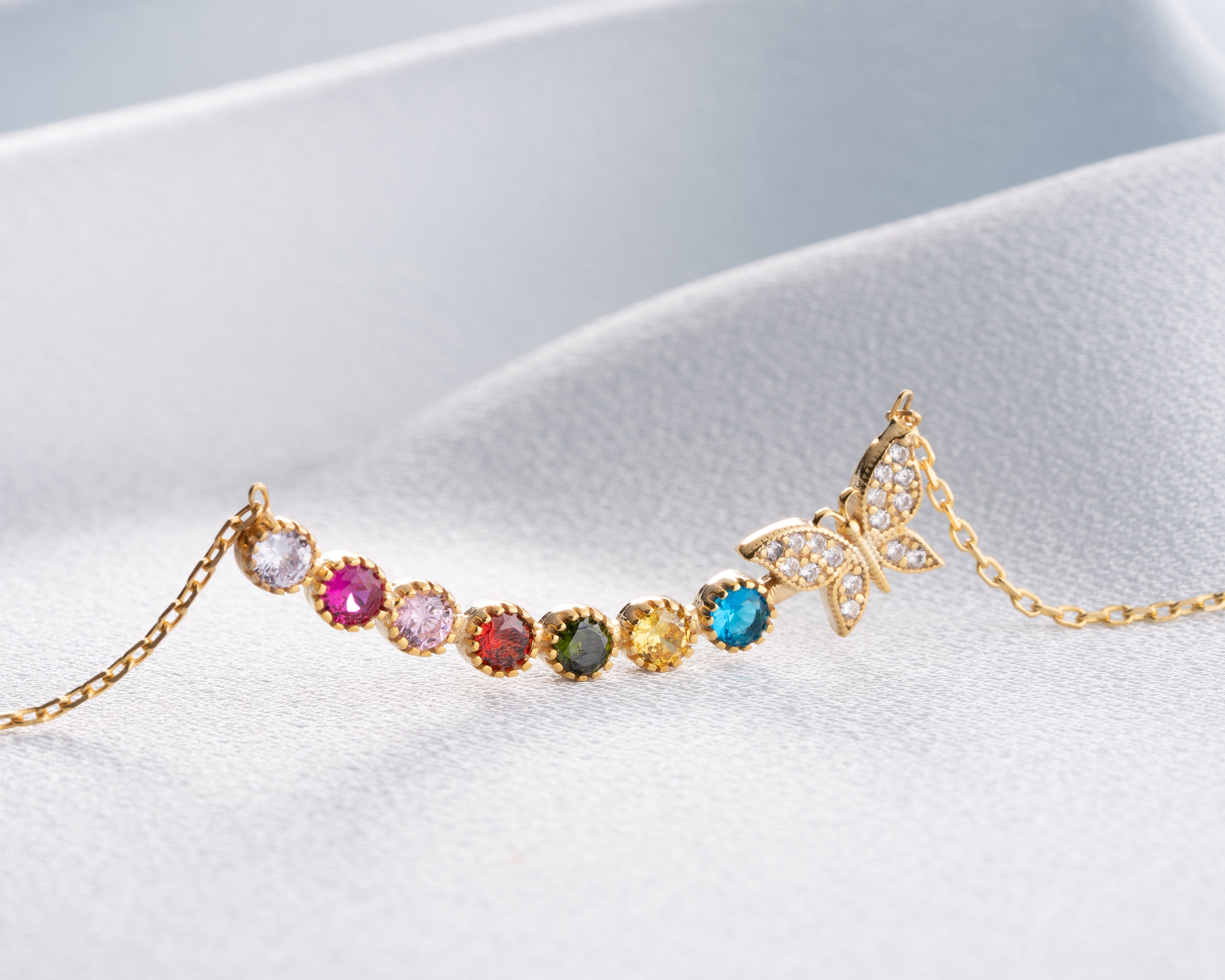 Butterfly Family Birthstone Necklace
