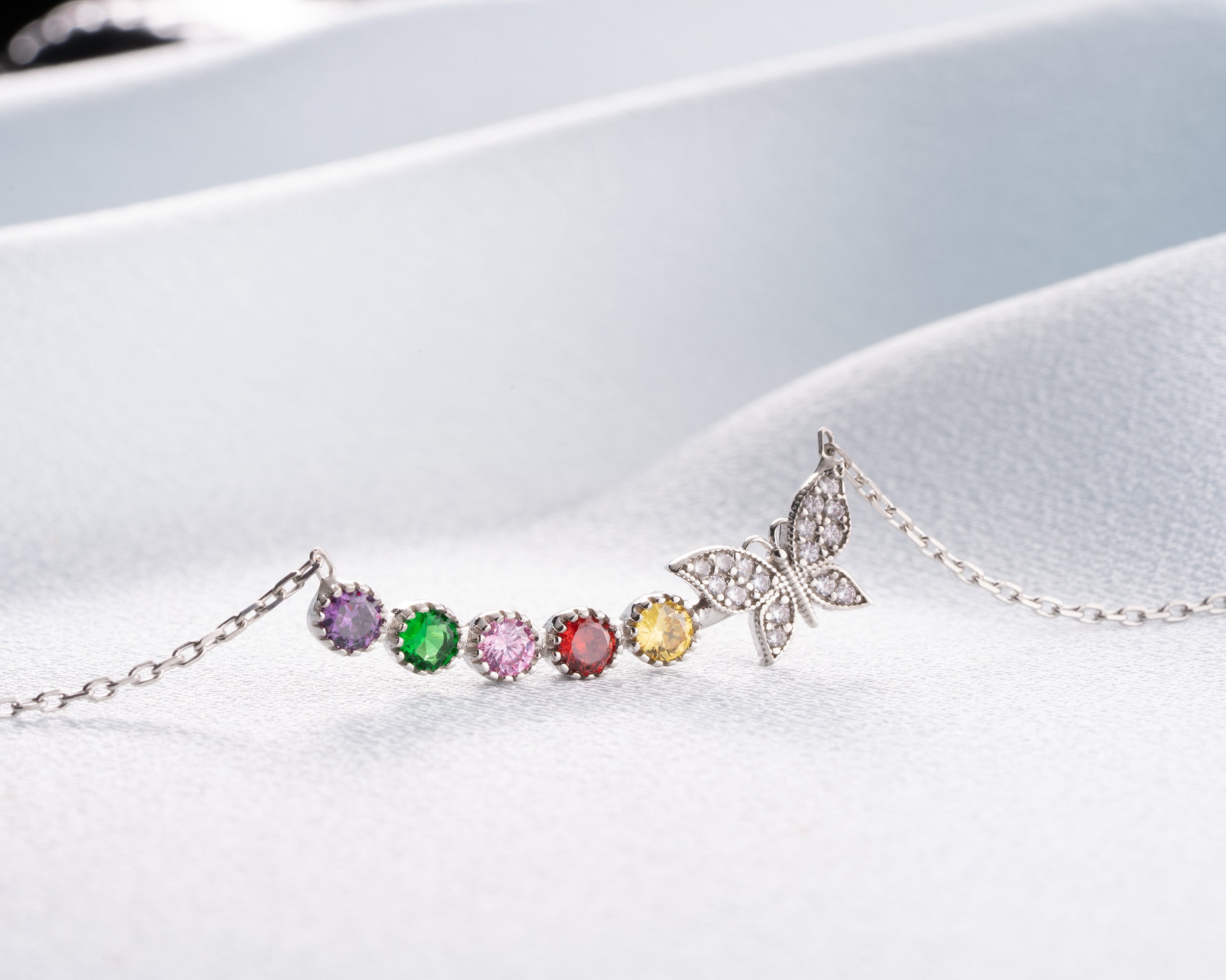 Butterfly Family Birthstone Necklace
