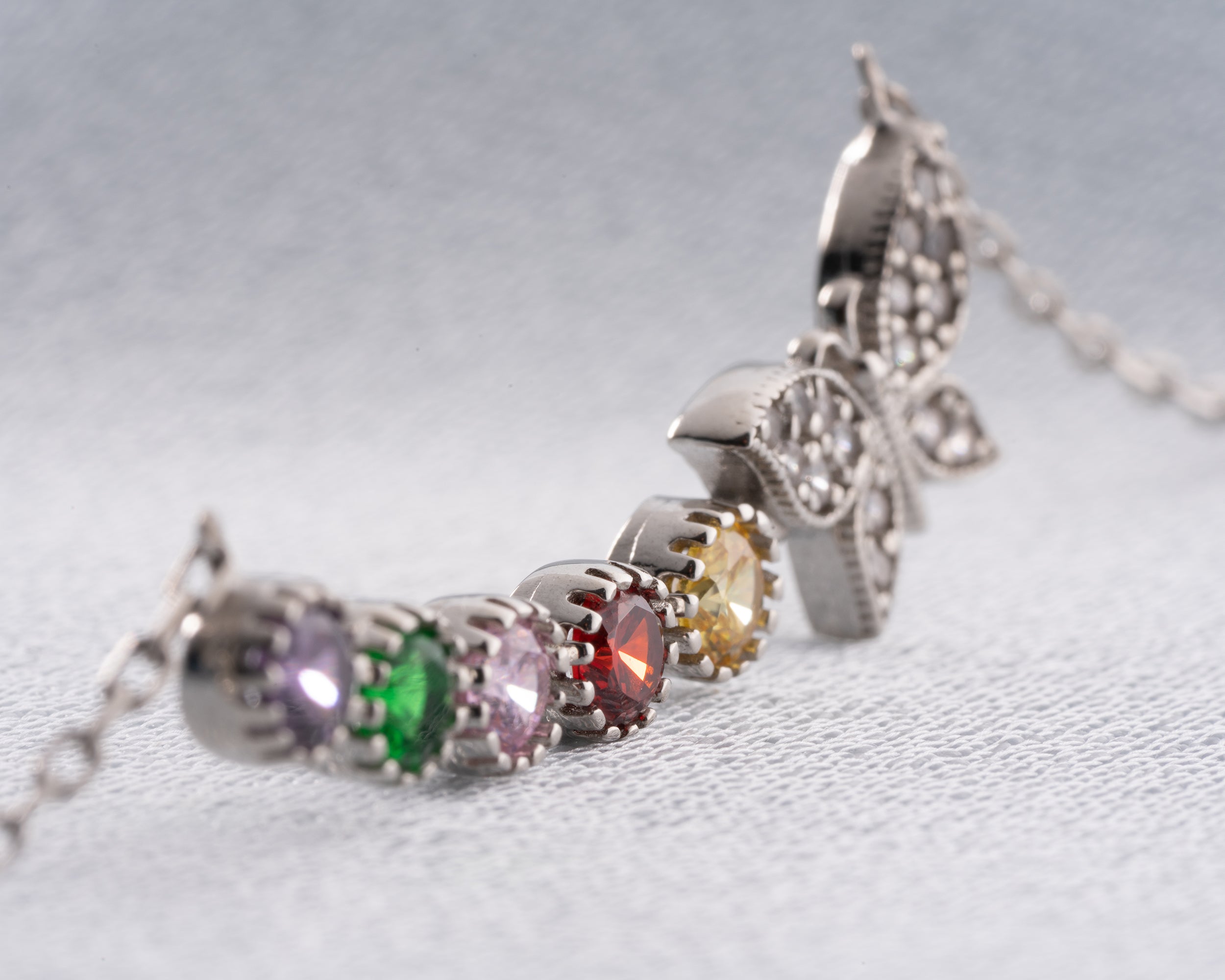 Butterfly Family Birthstone Necklace
