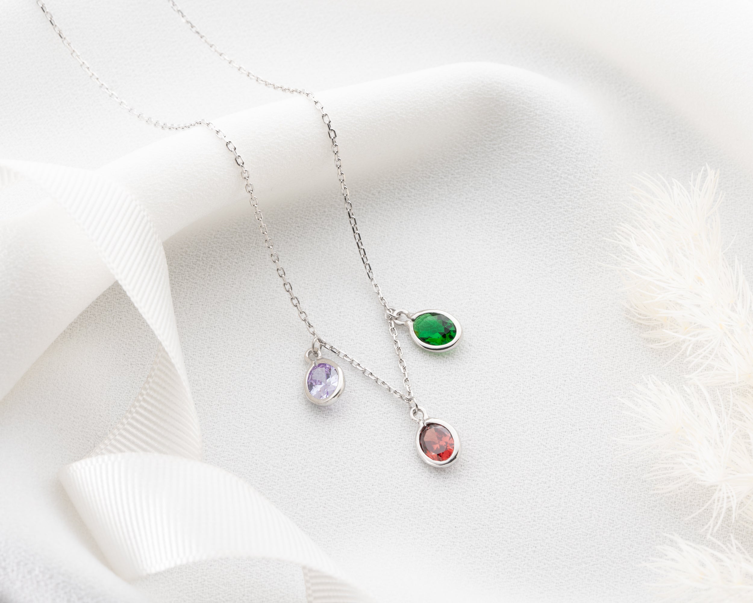 Layered Oval Birthstone Necklace