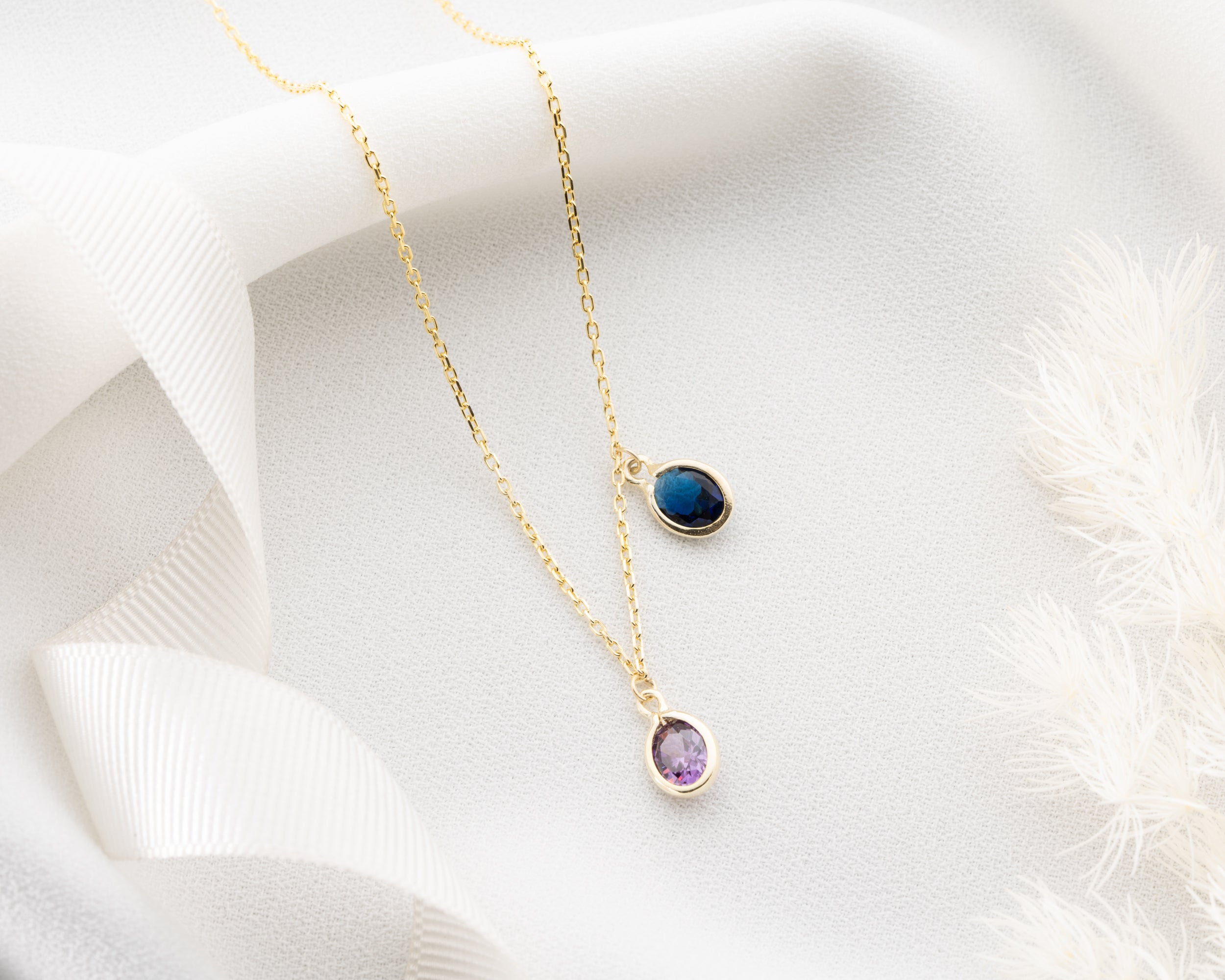 Layered Oval Birthstone Necklace
