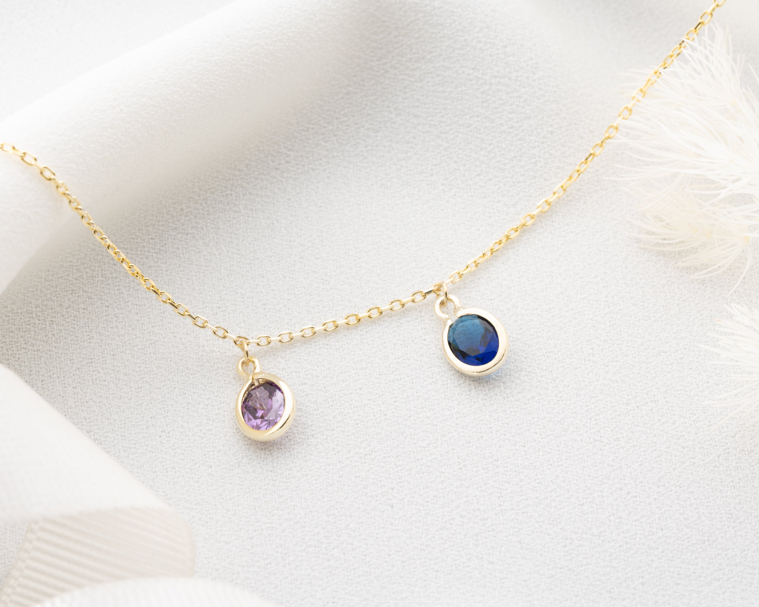 Layered Oval Birthstone Necklace