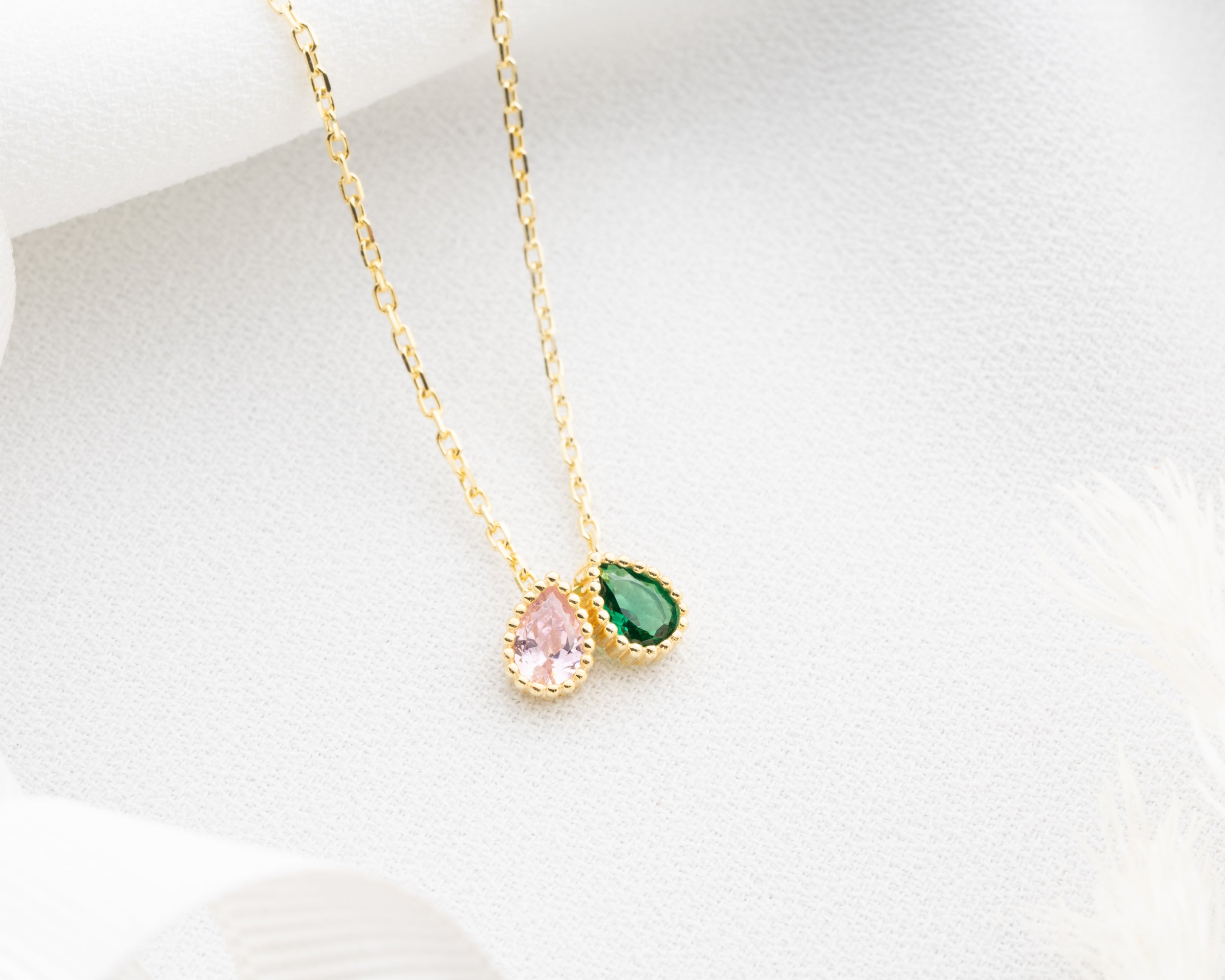 Marquise Cluster Family Birthstone Necklace
