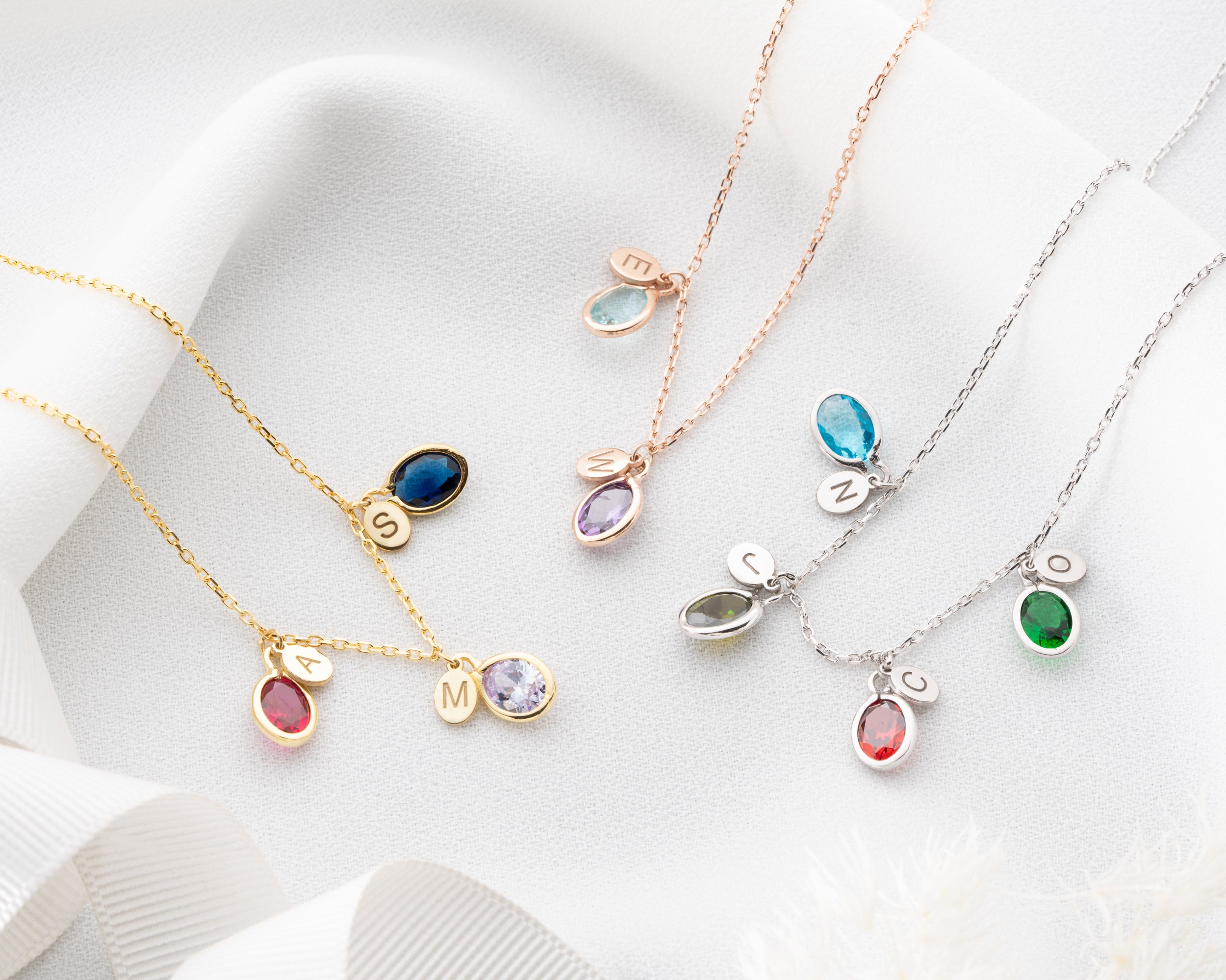 Custom Family Birthstone Necklace
